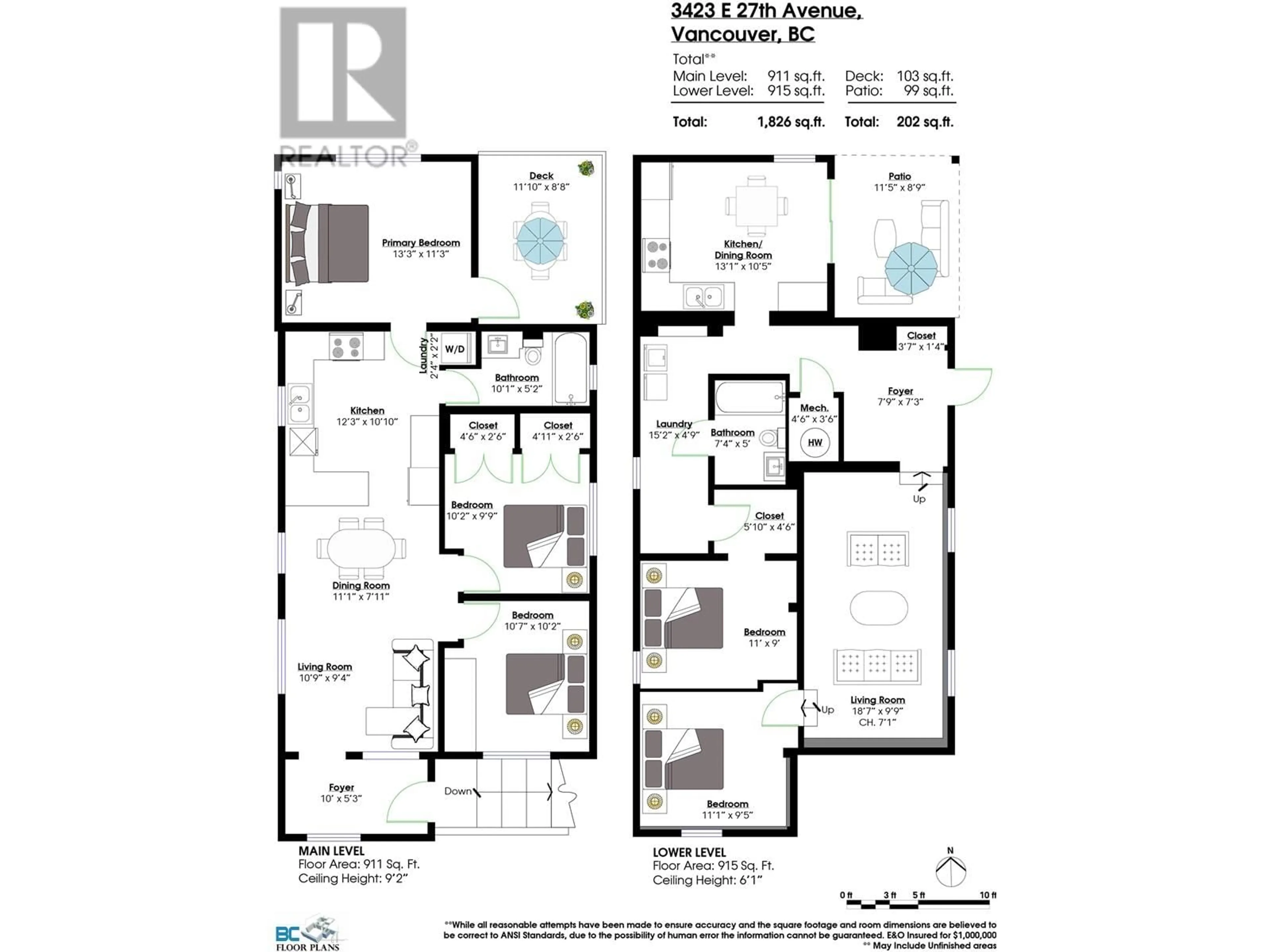 Floor plan for 3423 27TH AVENUE, Vancouver British Columbia V5R1P8