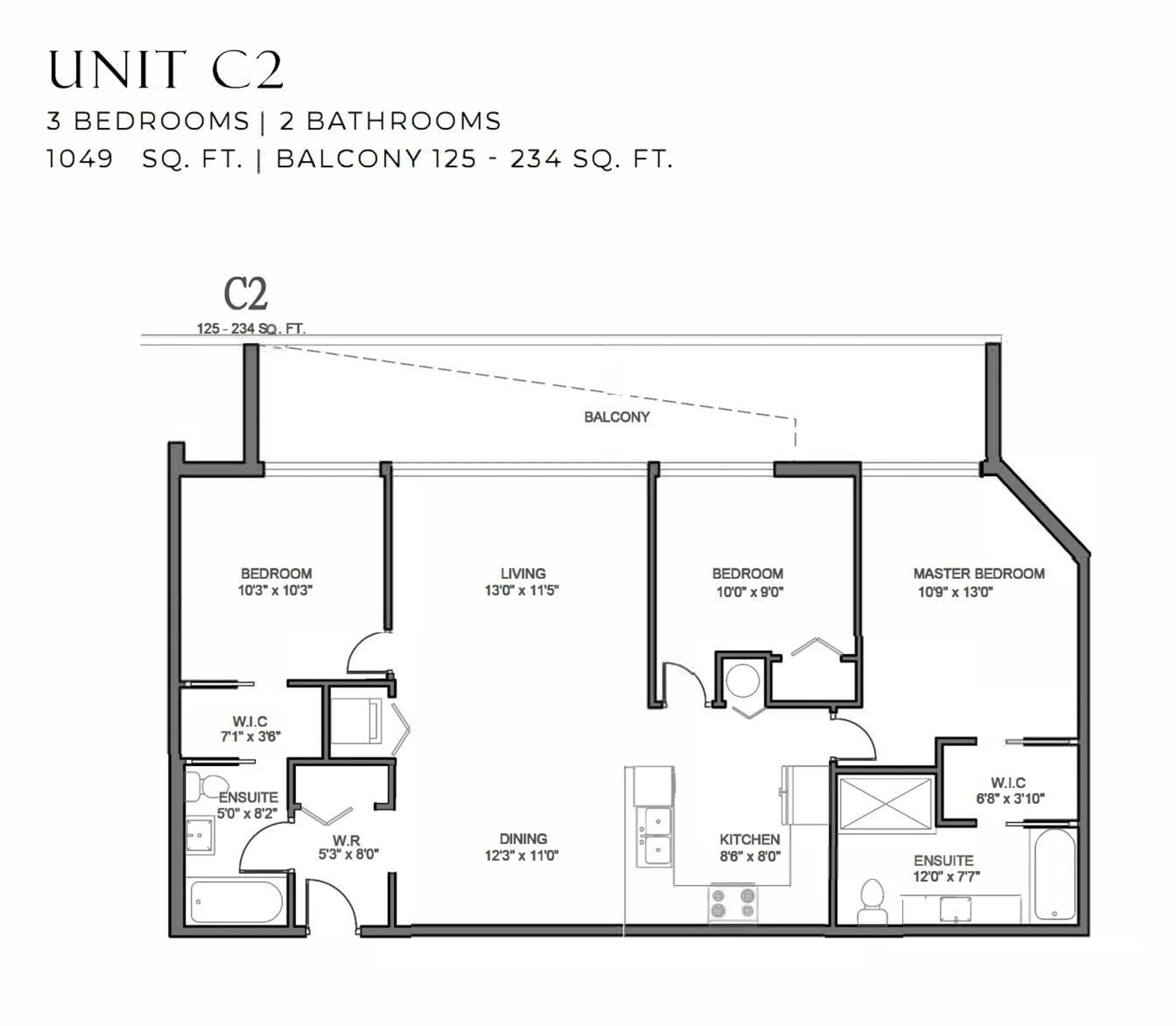 Floor plan for 301 - 2233 156, Surrey British Columbia V4A4V3