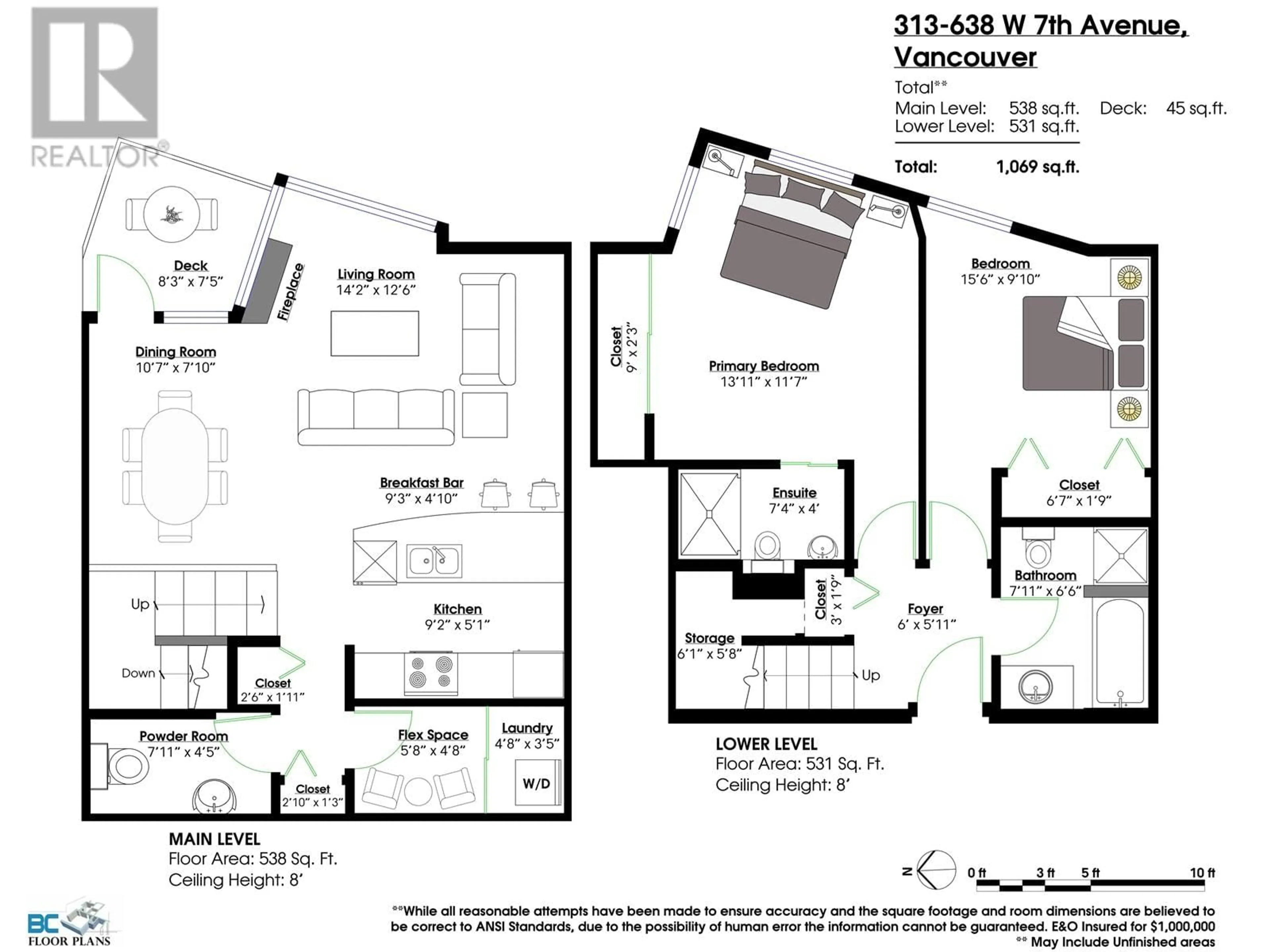 Floor plan for 313 - 638 7TH AVENUE, Vancouver British Columbia V5Z1B5