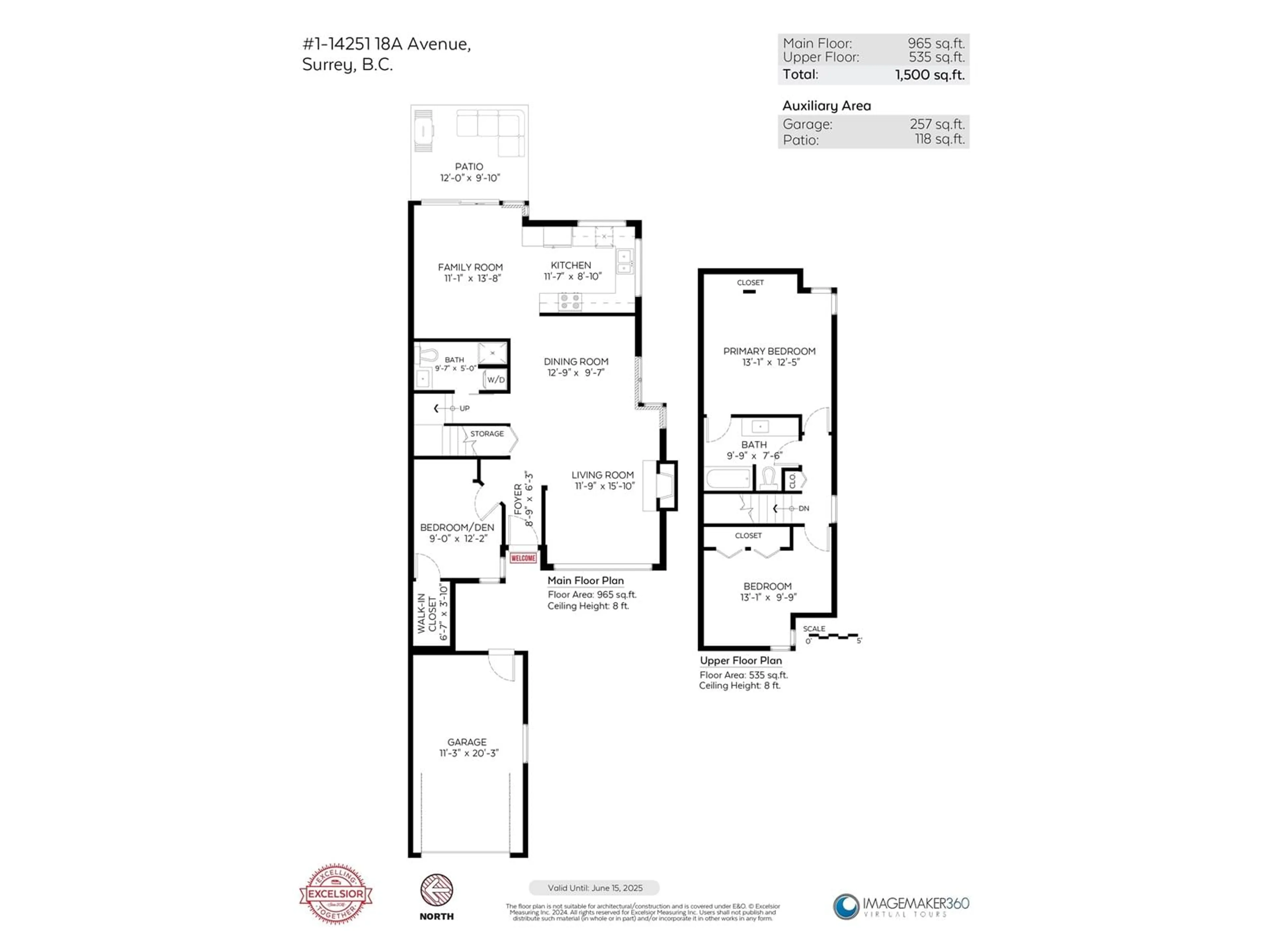 Floor plan for 1 - 14251 18A, Surrey British Columbia V4A7N8