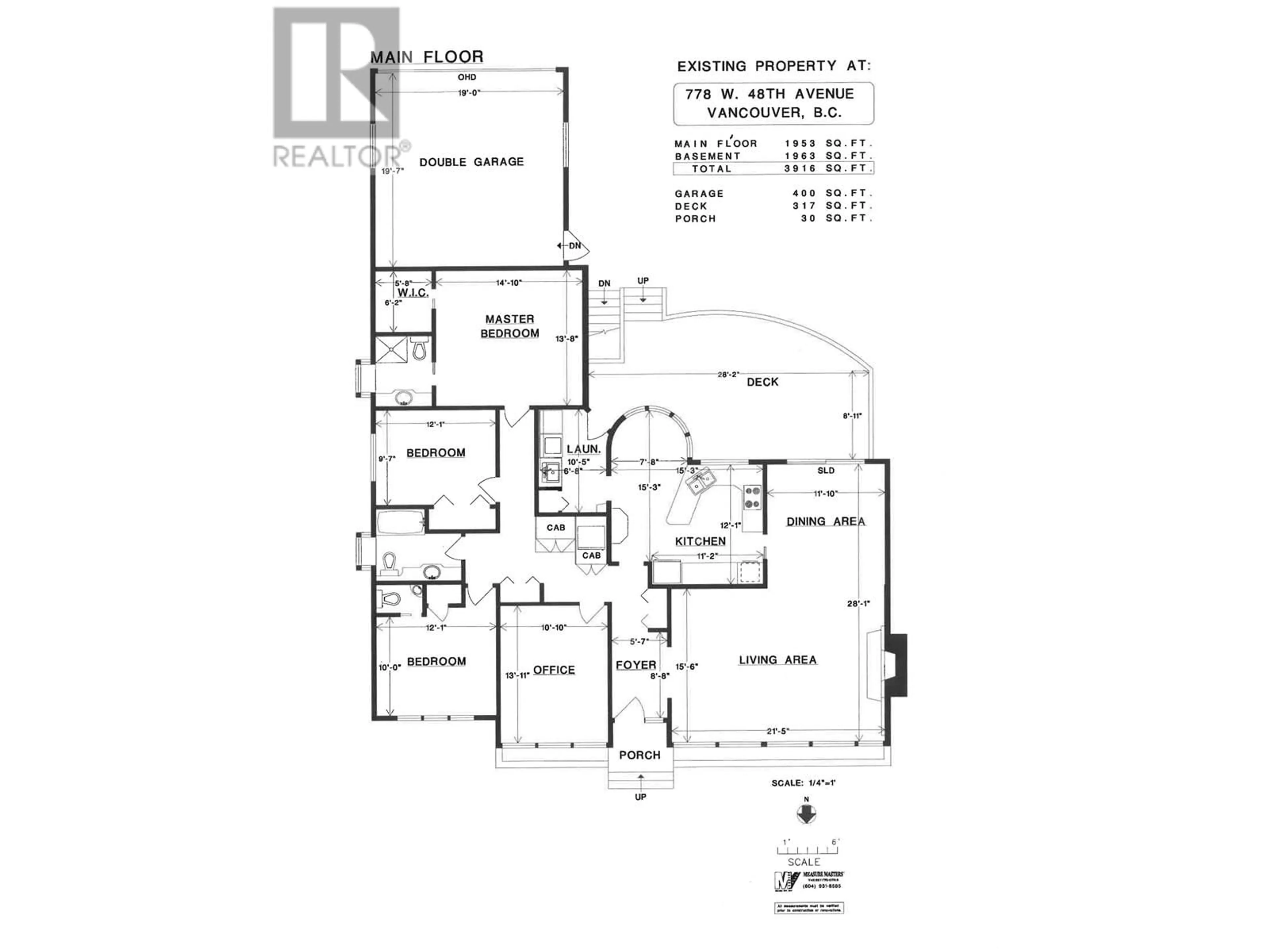 Floor plan for 778 48TH AVENUE, Vancouver British Columbia V5Z2R9