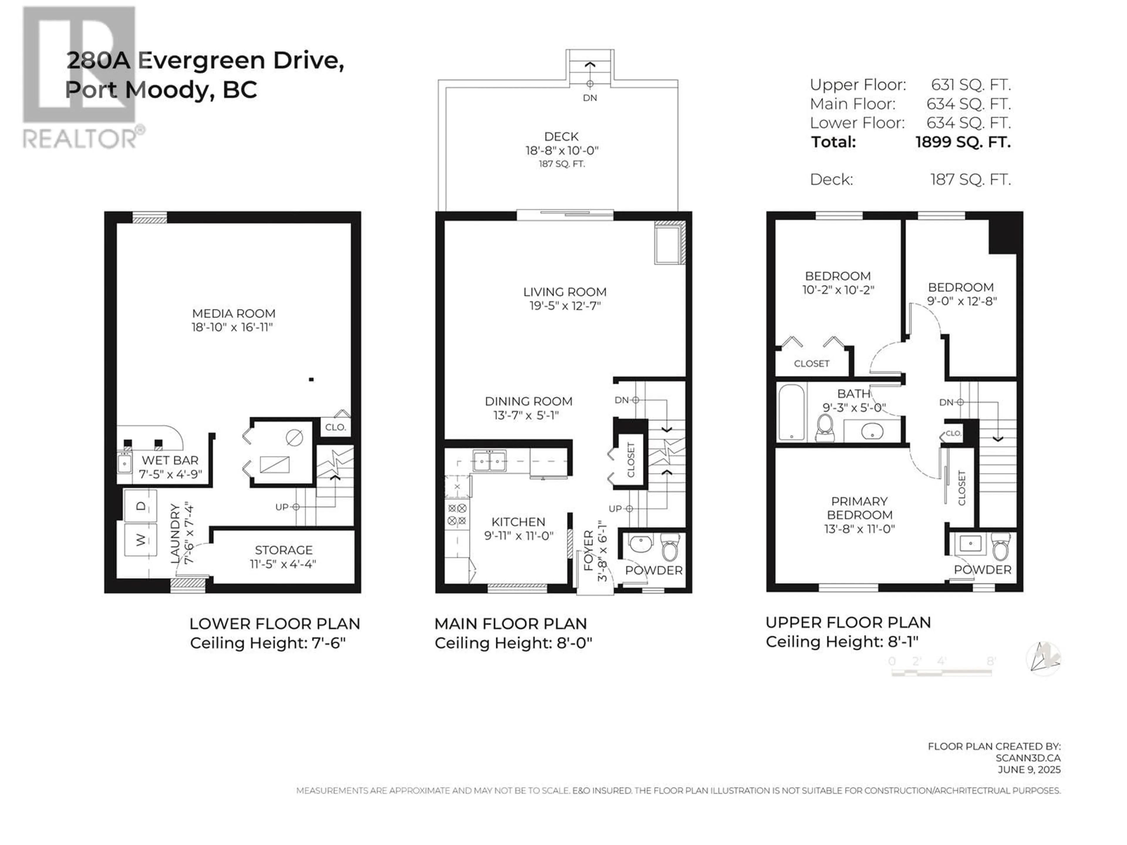 Floor plan for 280A EVERGREEN DRIVE, Port Moody British Columbia V3H1S2