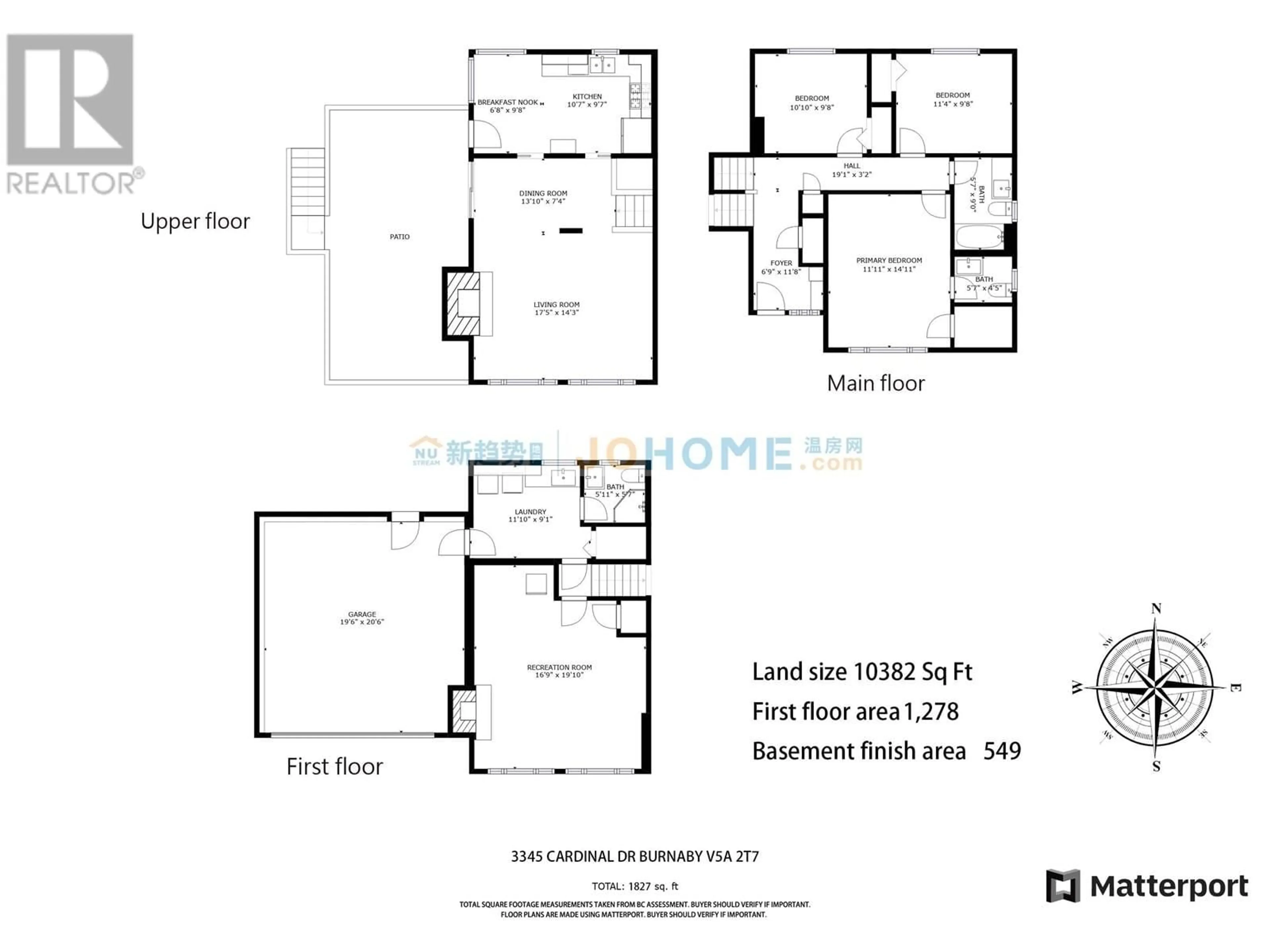 Floor plan for 3345 CARDINAL DRIVE, Burnaby British Columbia V5A2T7