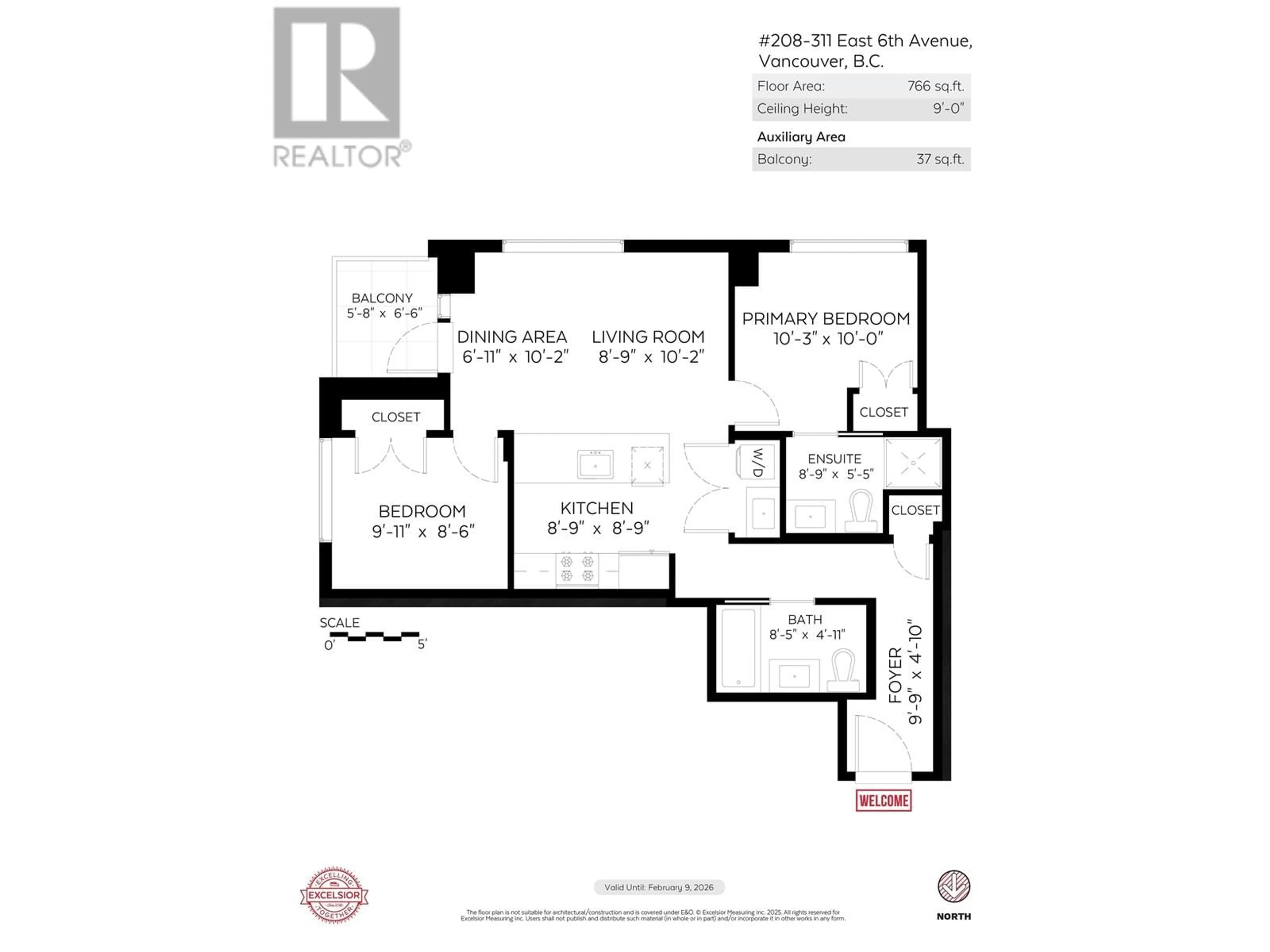 Floor plan for 208 - 311 6TH AVENUE, Vancouver British Columbia V5T1J9
