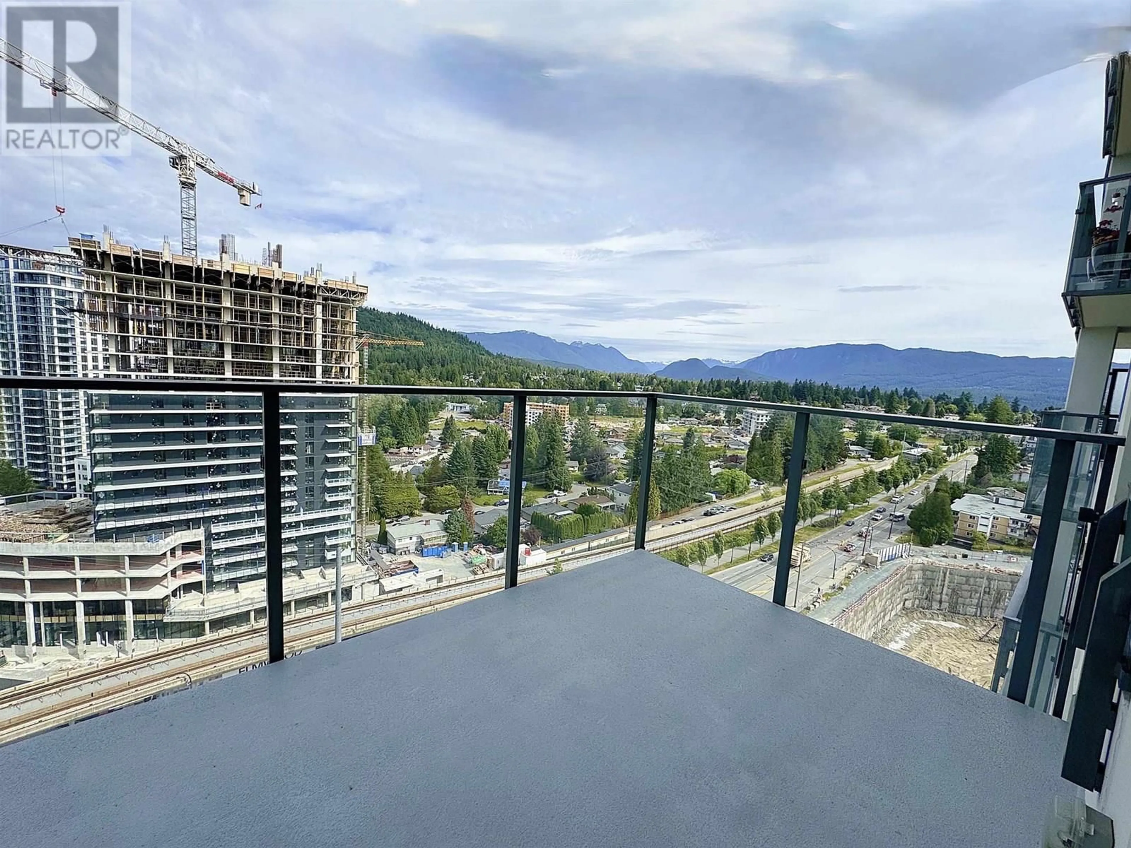 Balcony in the apartment, city buildings view from balcony for 1908 - 602 COMO LAKE AVENUE, Coquitlam British Columbia V3J0G2