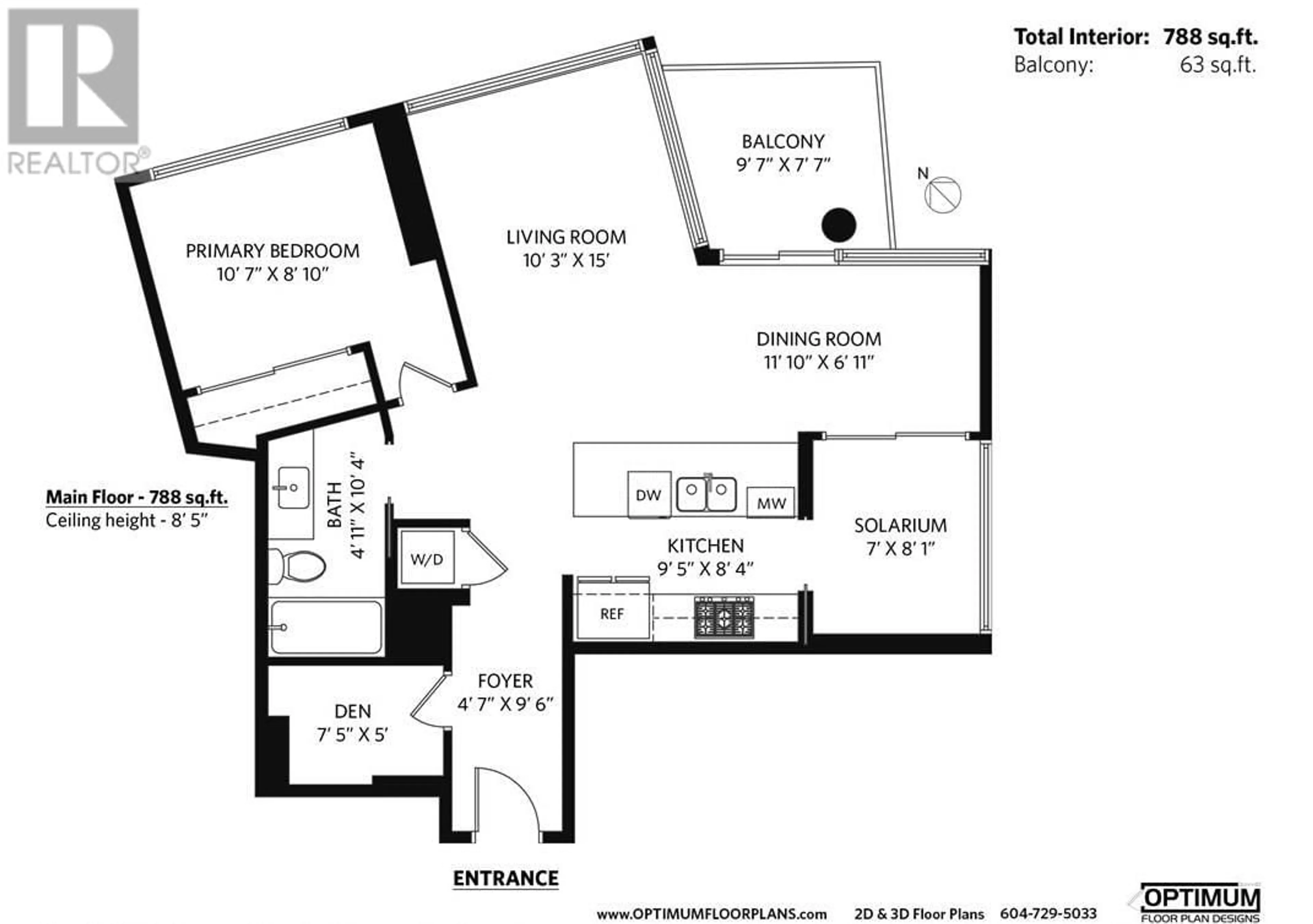 Floor plan for 1503 - 1372 SEYMOUR STREET, Vancouver British Columbia V6B0L1