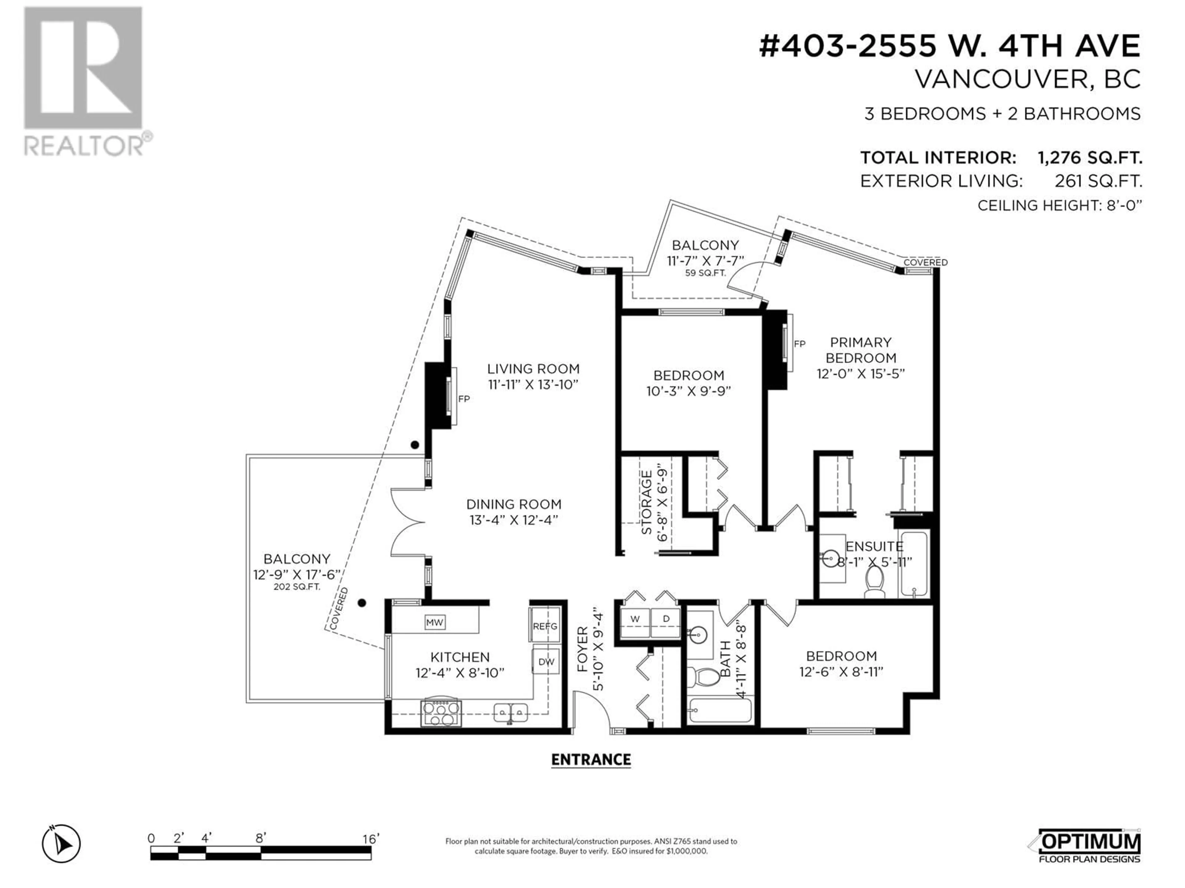 Floor plan for 403 - 2555 4TH AVENUE, Vancouver British Columbia V6K1P5