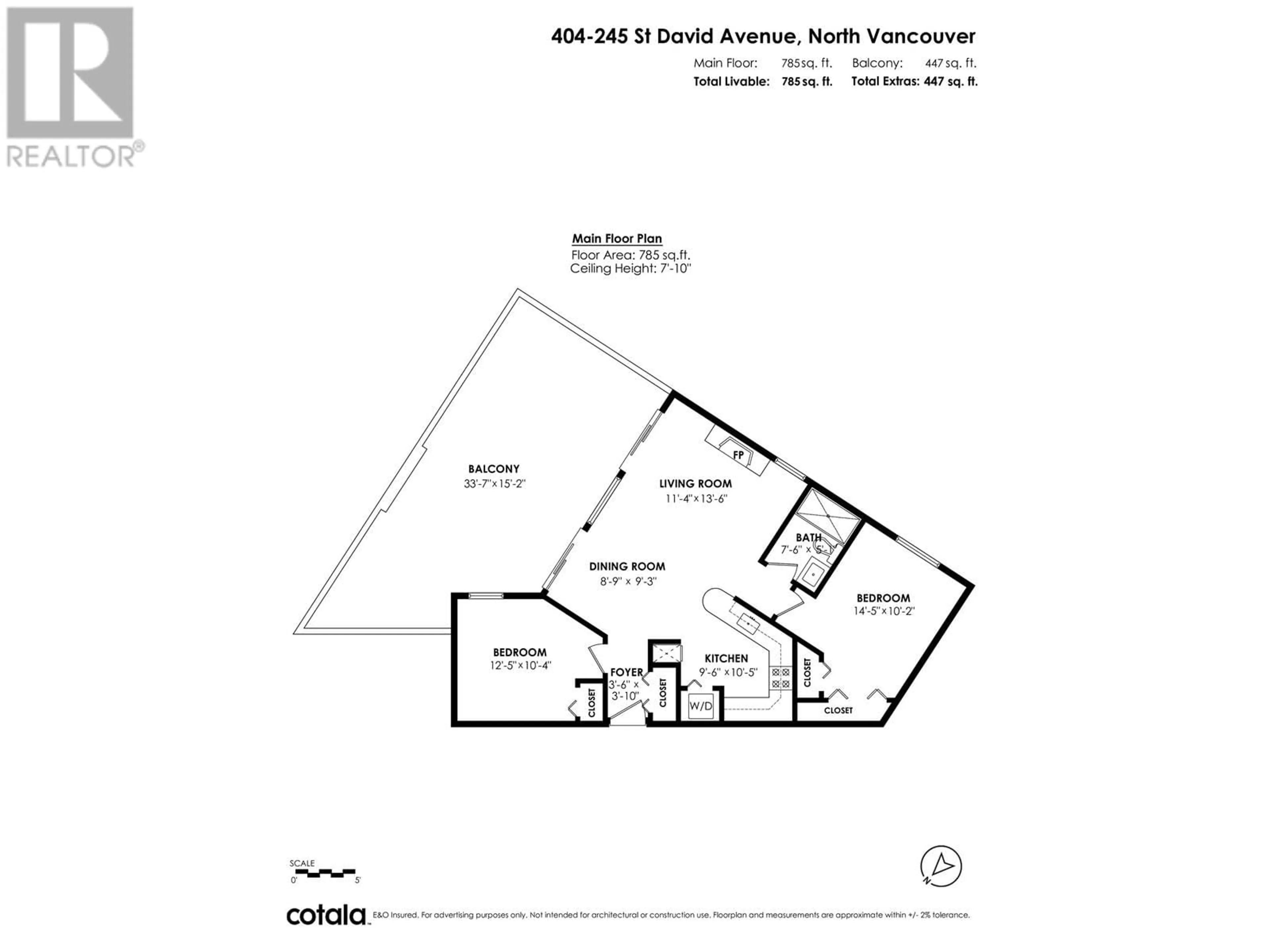 Floor plan for 404 - 245 ST. DAVIDS AVENUE, North Vancouver British Columbia V7L3N9