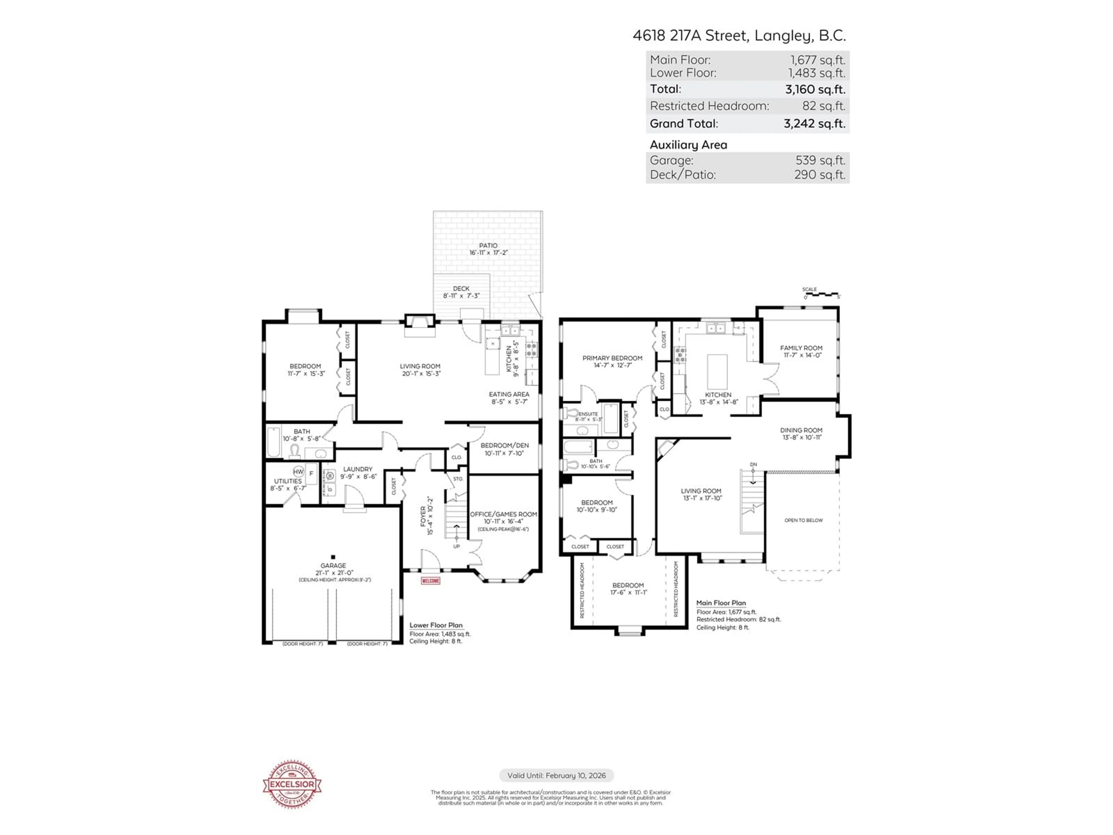 Floor plan for 4618 217A, Langley British Columbia V3A2N7