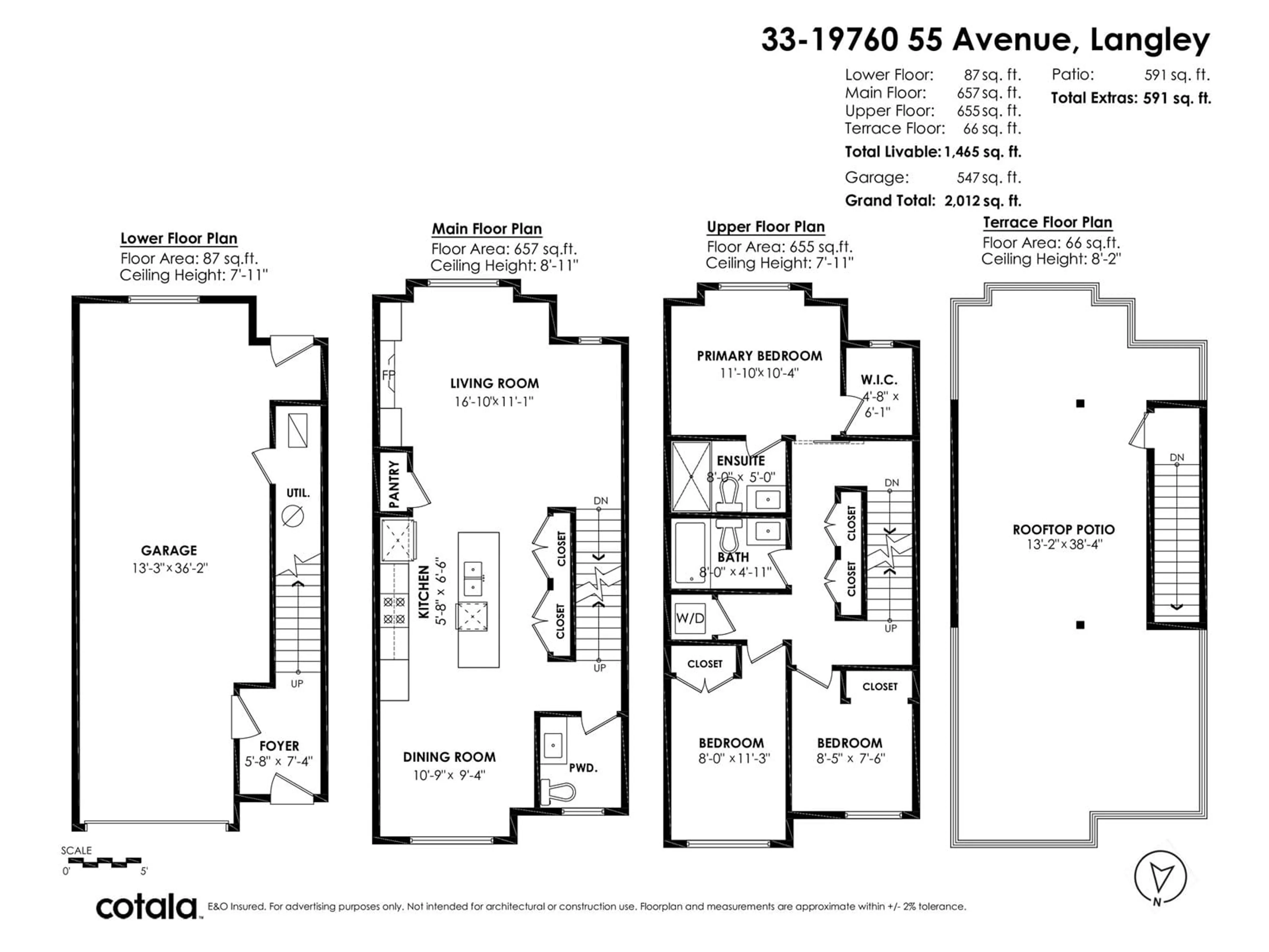 Floor plan for 33 - 19760 55, Langley British Columbia V3A3W9