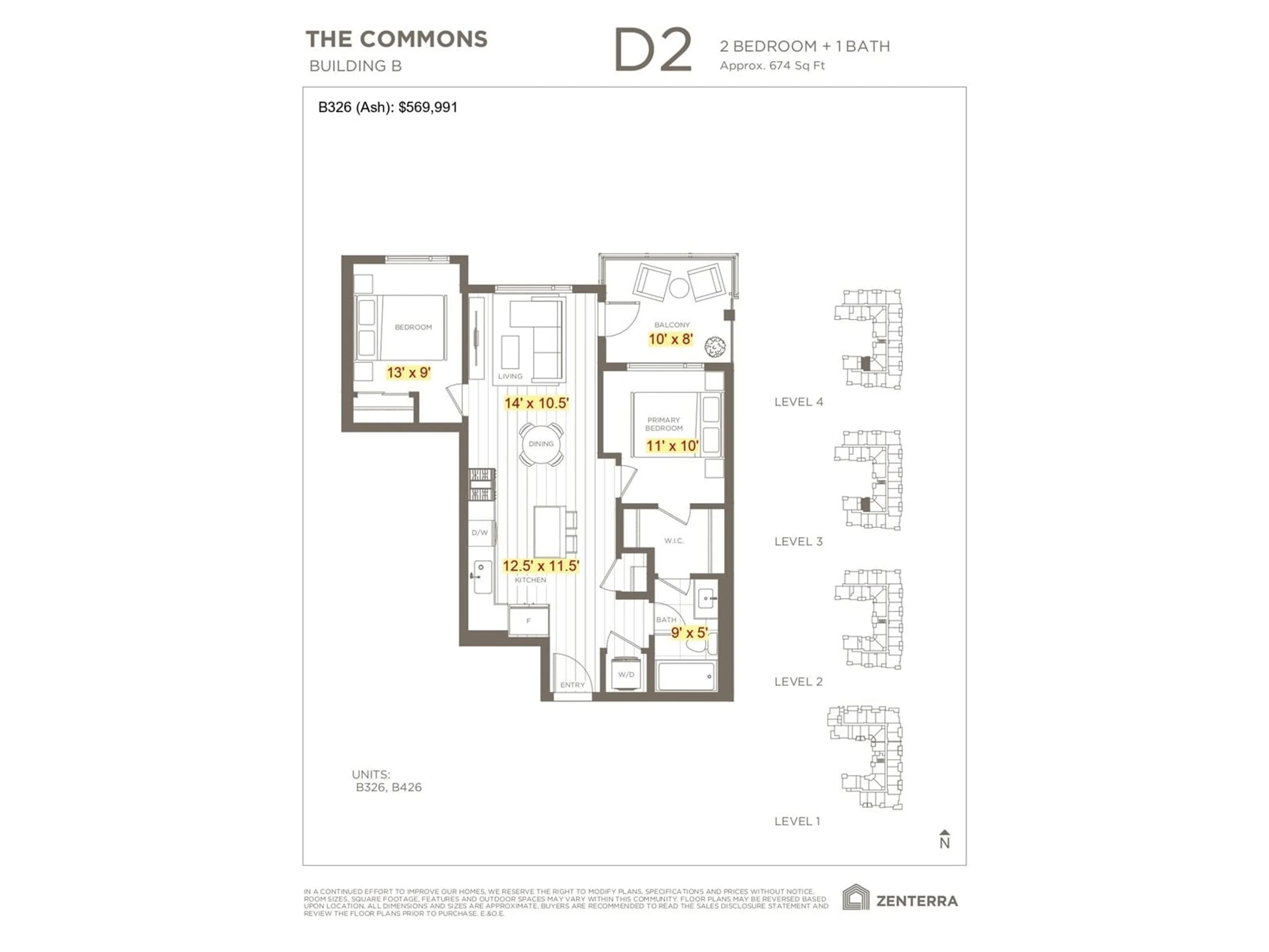 Floor plan for B326 - 8230 208B, Langley British Columbia V2Y2C4