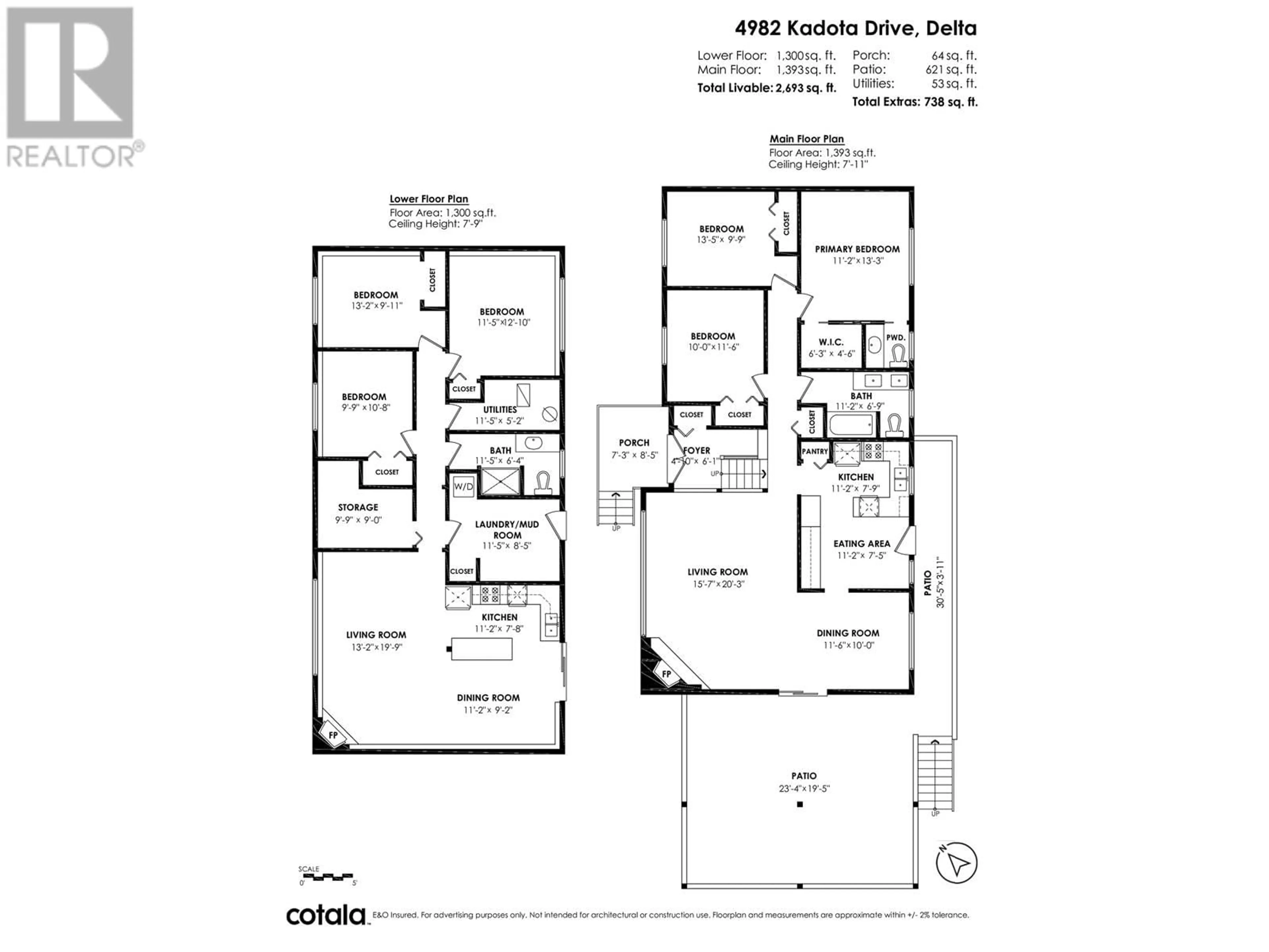 Floor plan for 4982 KADOTA DRIVE, Delta British Columbia V4M1X5