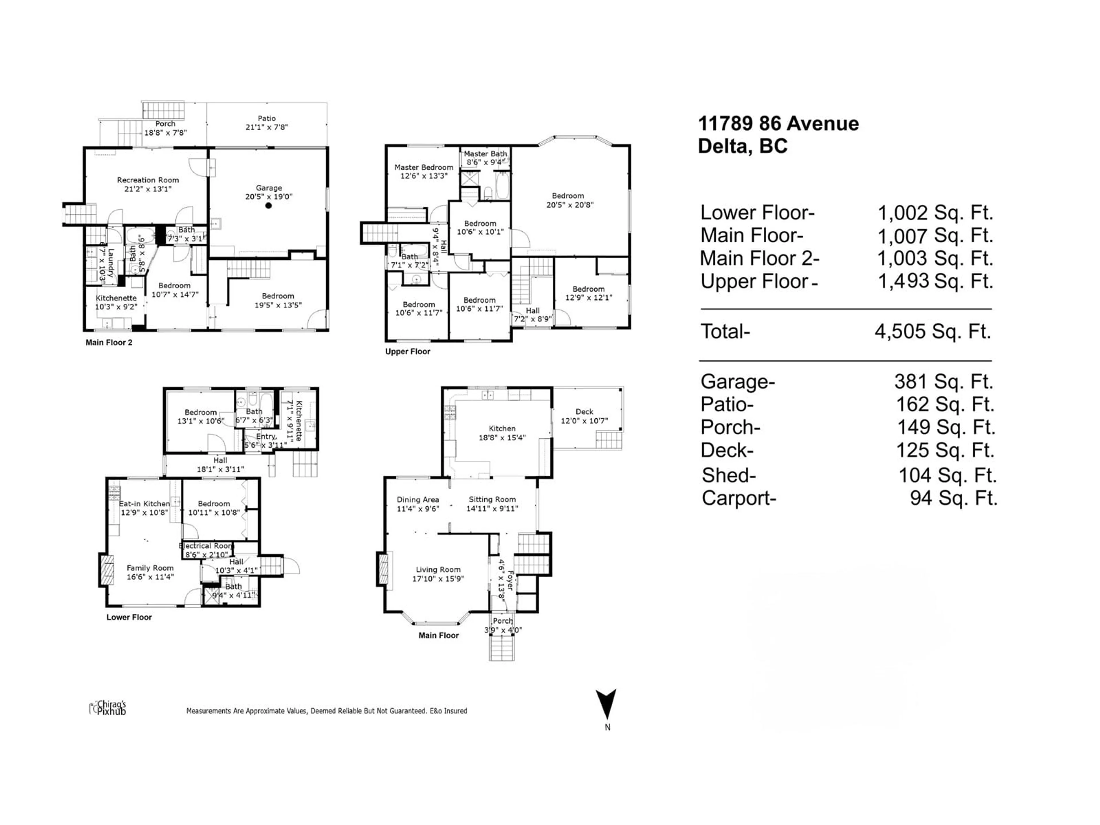 Floor plan for 11789 86, Delta British Columbia V4C2X5