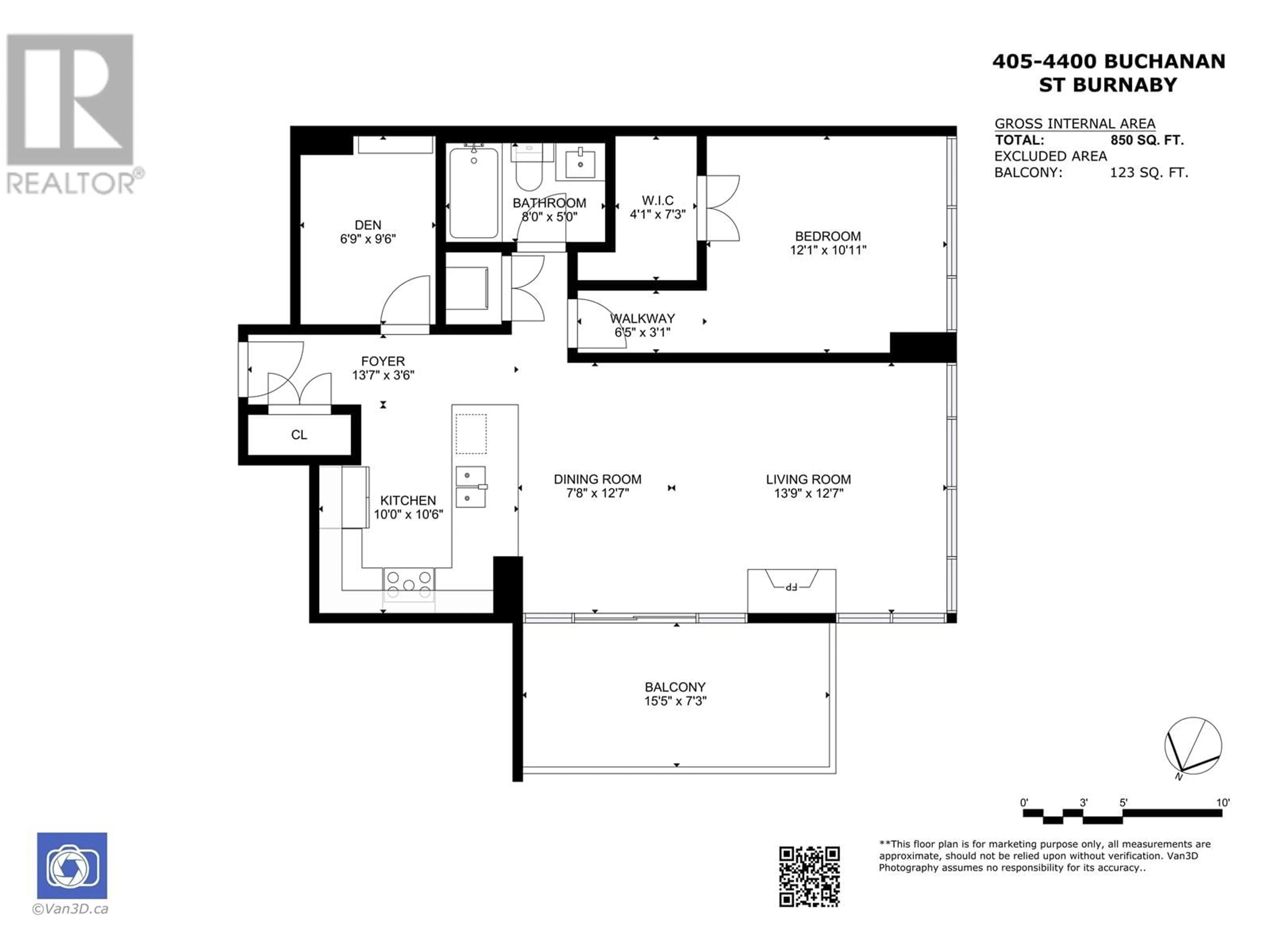 Floor plan for 405 - 4400 BUCHANAN STREET, Burnaby British Columbia V5C0E3