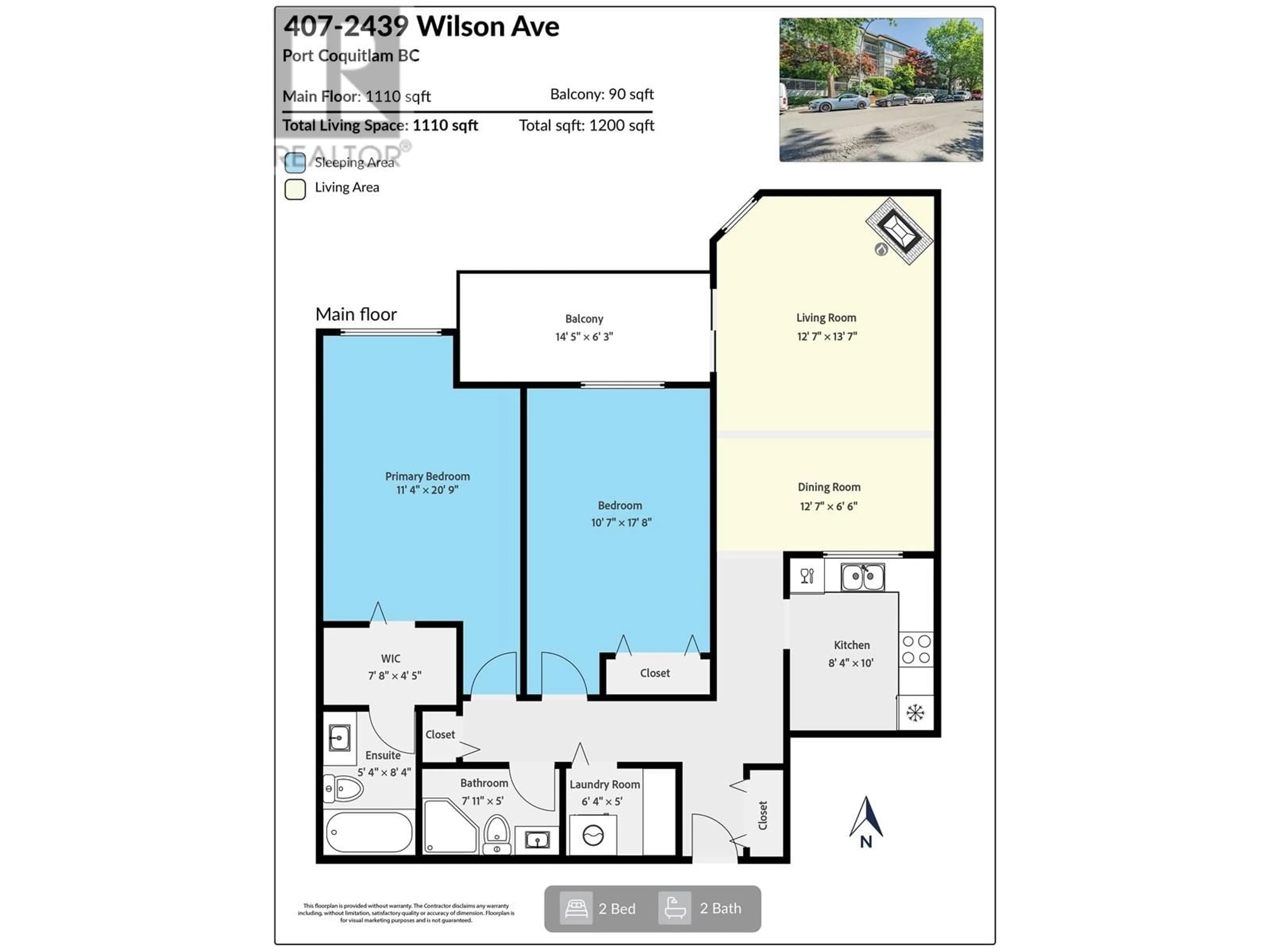 Floor plan for 407 - 2439 WILSON AVENUE, Port Coquitlam British Columbia V3C6H6