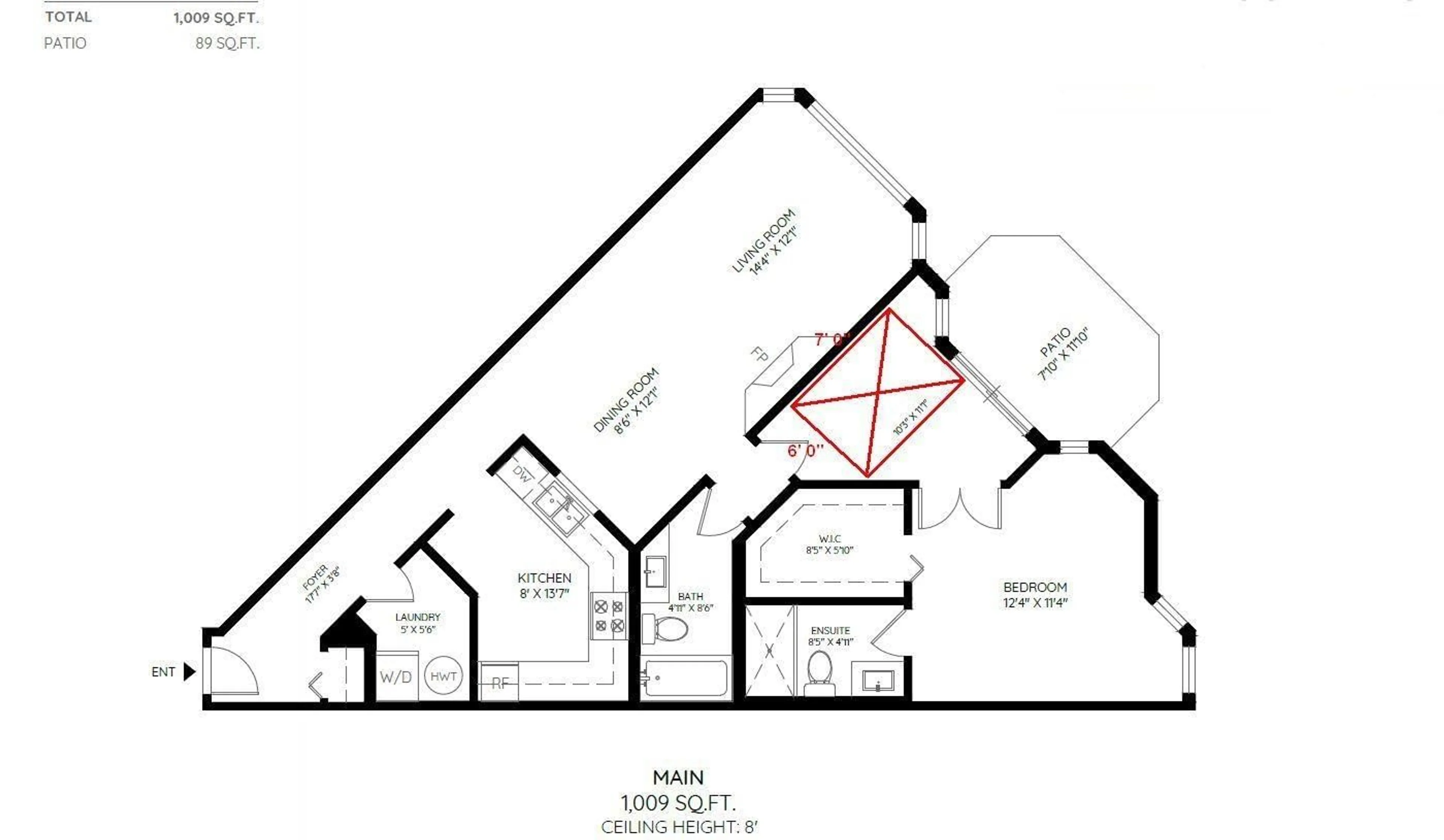 Floor plan for 110 - 7171 121, Surrey British Columbia V3W1G9