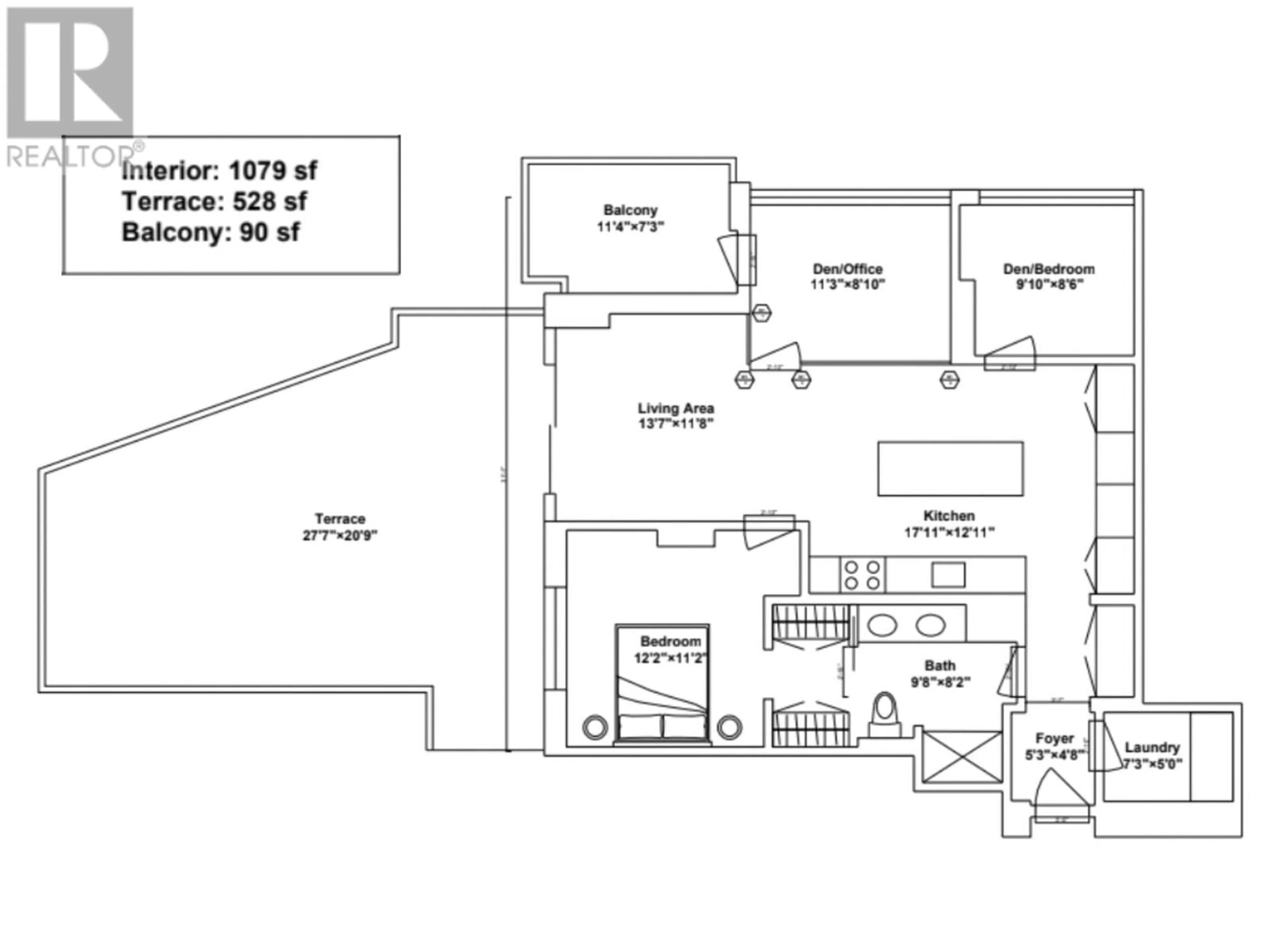 Floor plan for 902 - 885 CAMBIE STREET, Vancouver British Columbia V6B0R6