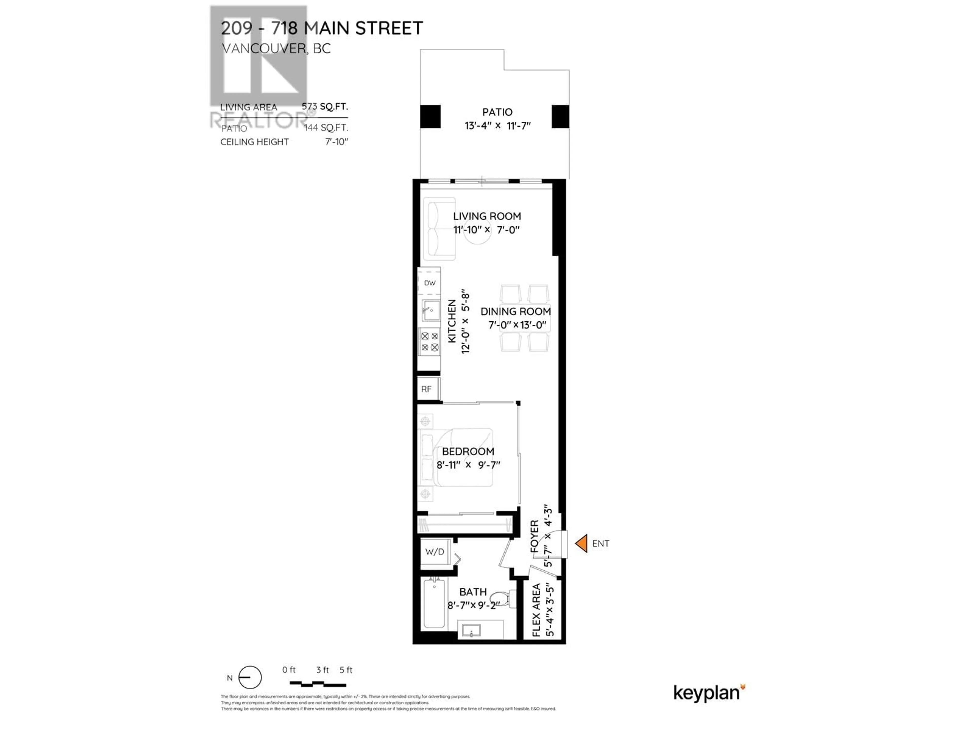 Floor plan for 209 - 718 MAIN STREET, Vancouver British Columbia V6A0B1