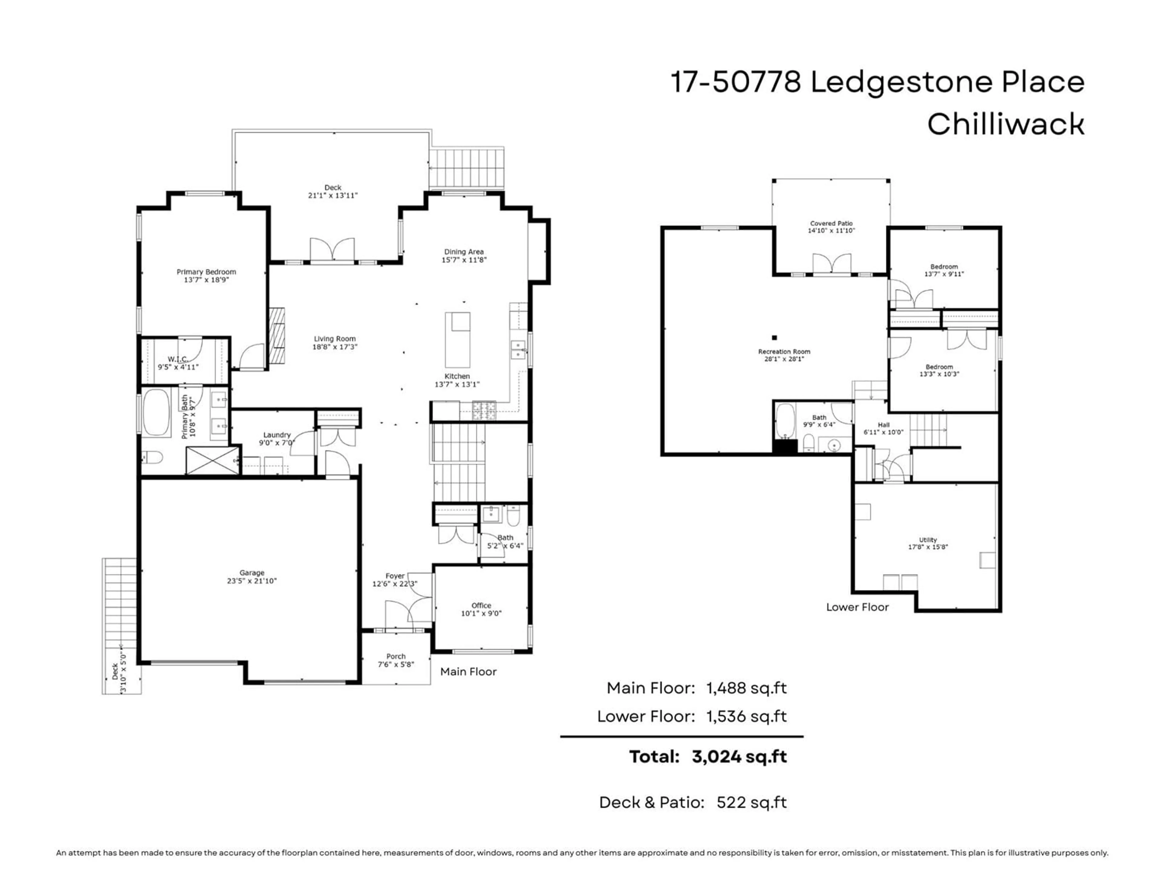 Floor plan for 17 - 50778 LEDGESTONE PLACE, Chilliwack British Columbia V2P0E7