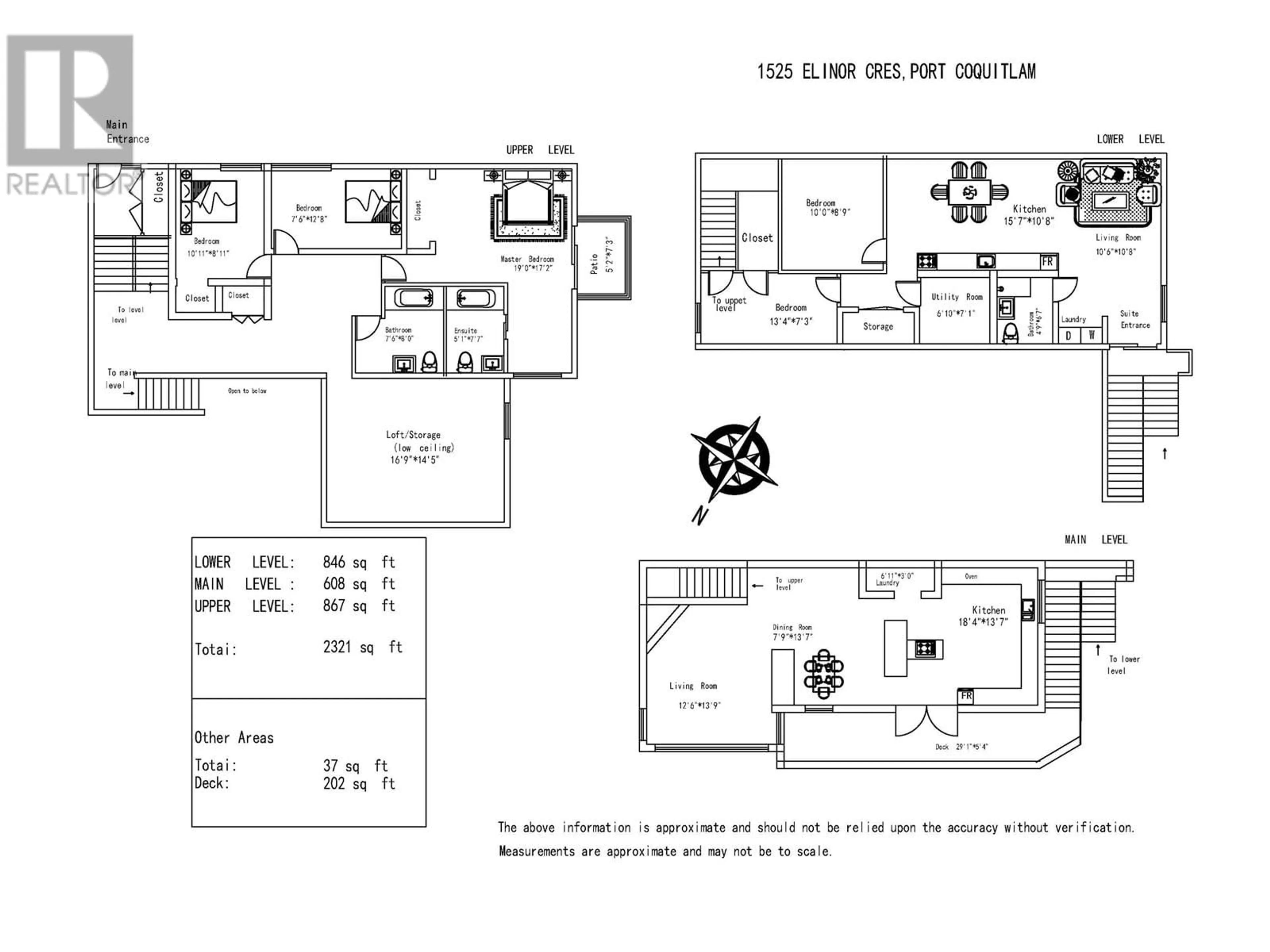 Floor plan for 1525 ELINOR CRESCENT, Port Coquitlam British Columbia V3C2Y3