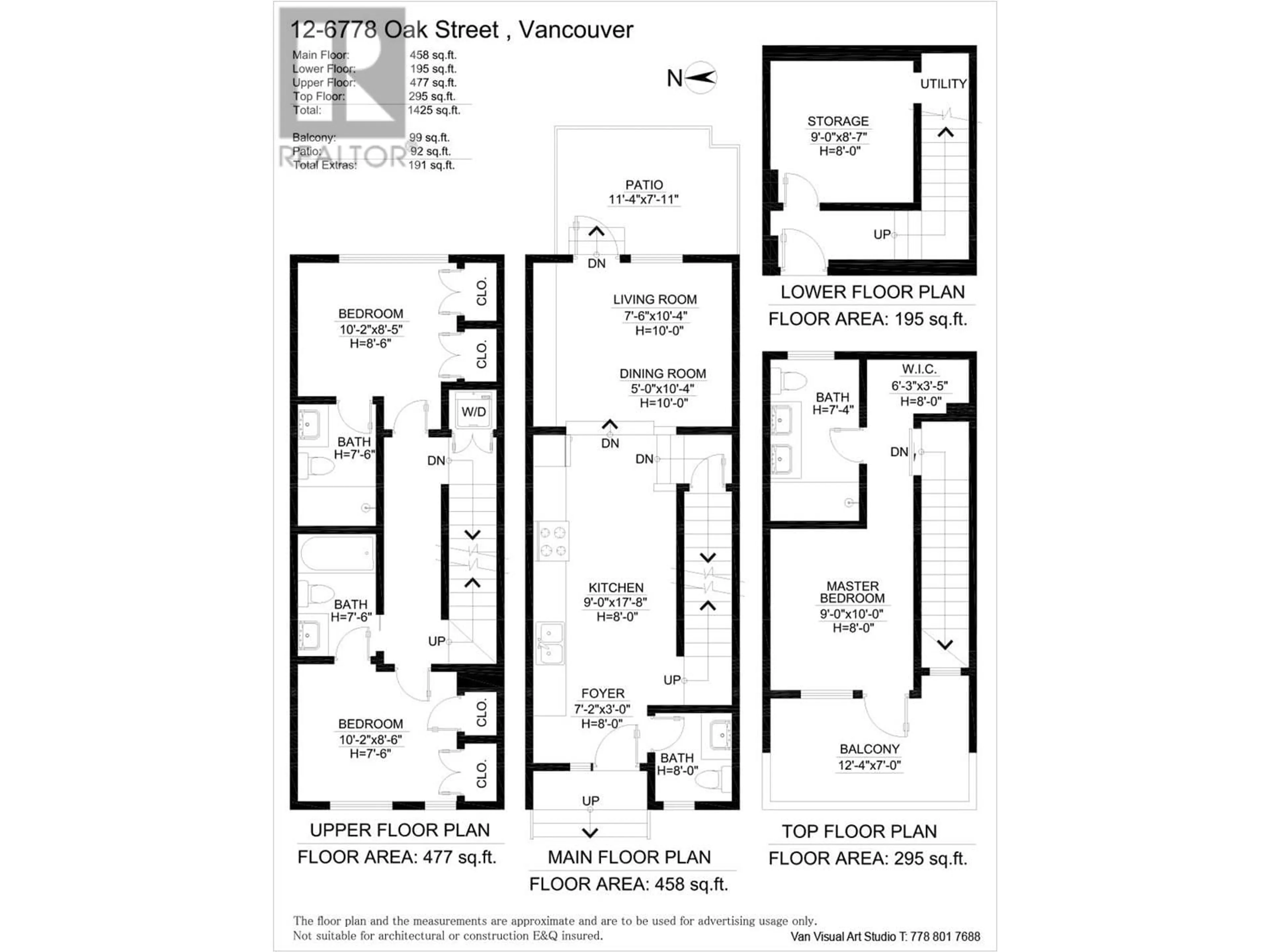 Floor plan for 12 - 6778 OAK STREET, Vancouver British Columbia V6P0L2