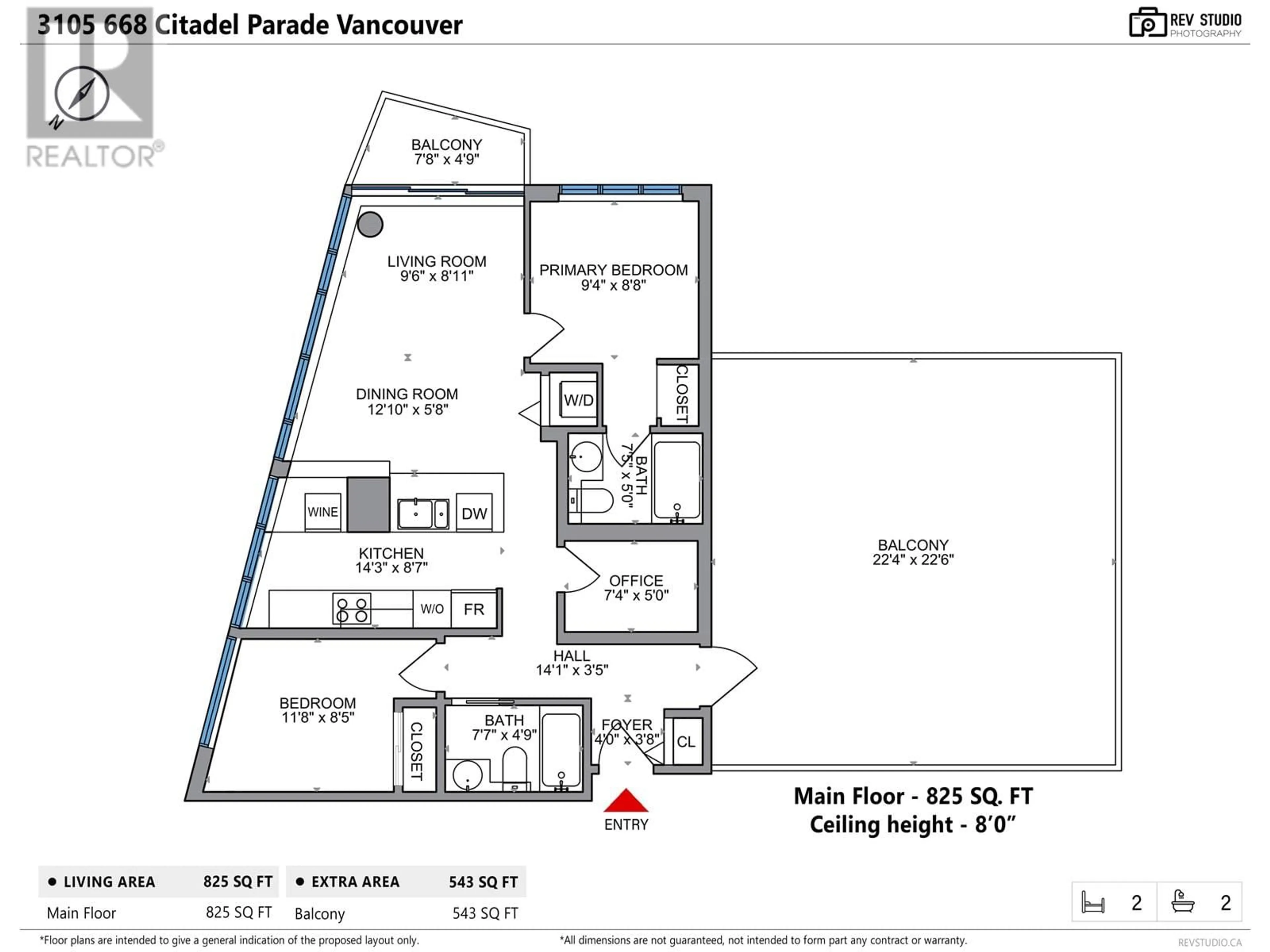 Floor plan for 3105 - 668 CITADEL PARADE, Vancouver British Columbia V6B1W6