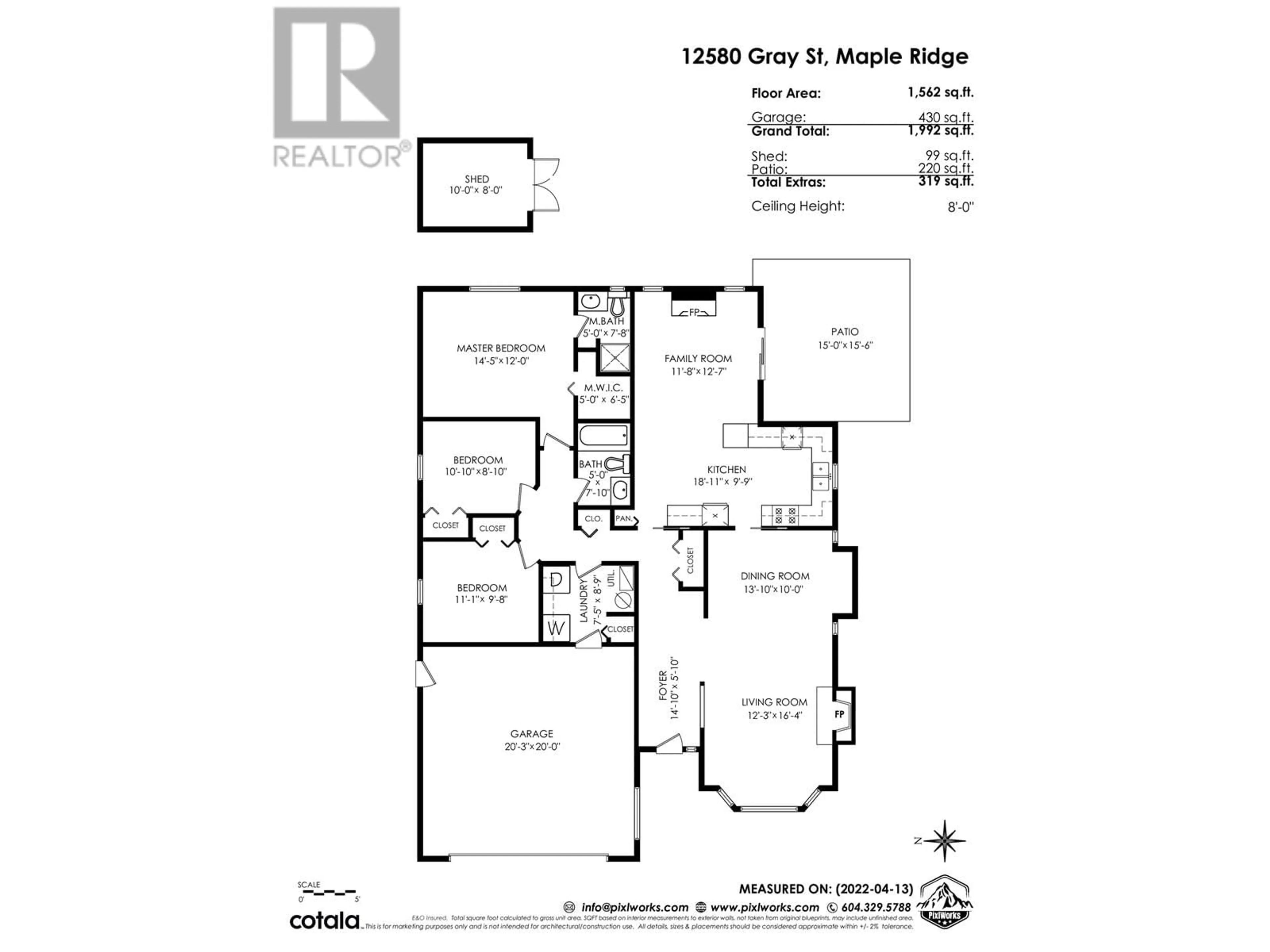 Floor plan for 12580 GRAY STREET, Maple Ridge British Columbia V2X0V8