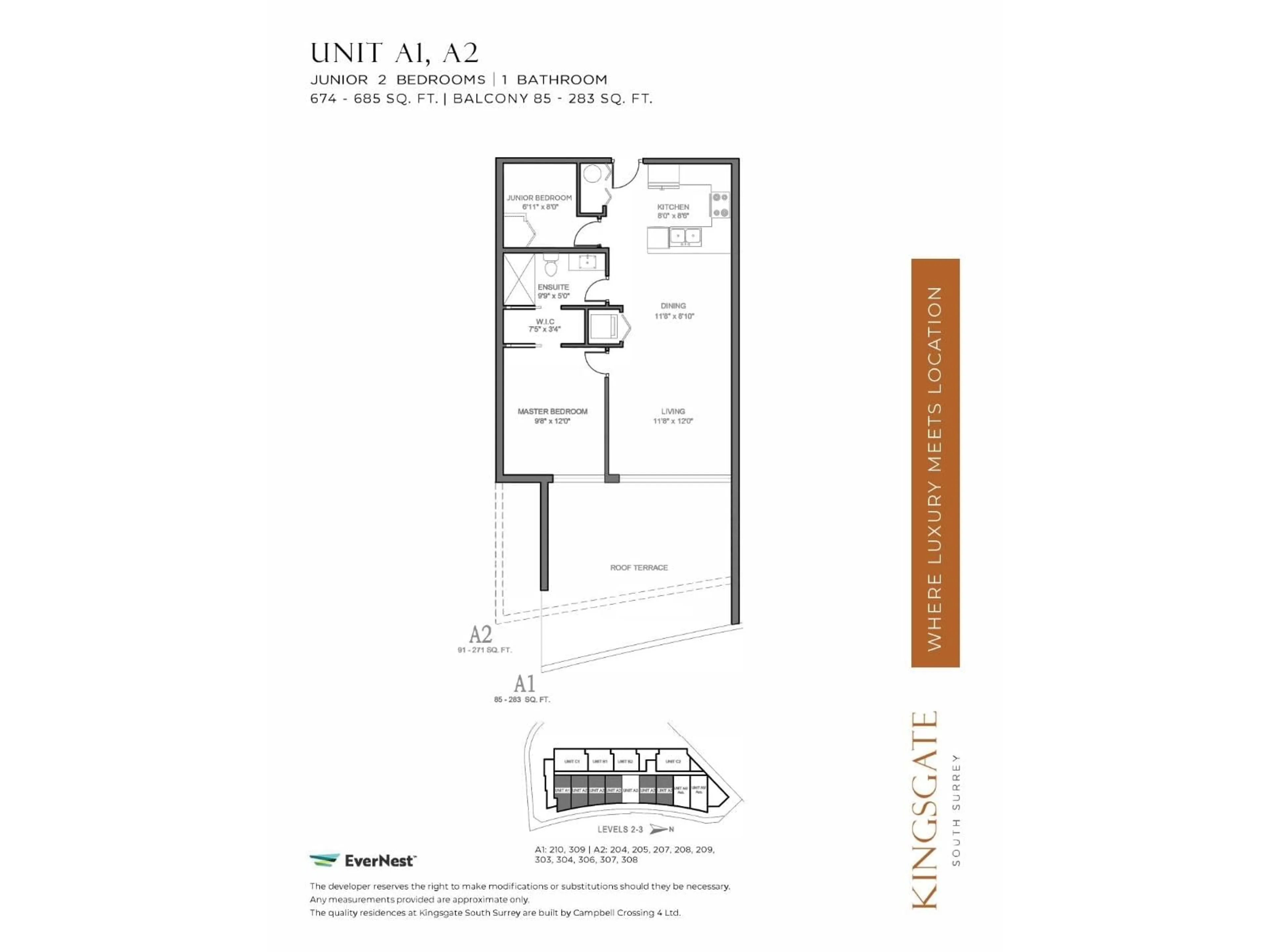 Floor plan for 309 - 2233 156, Surrey British Columbia V4A4V3