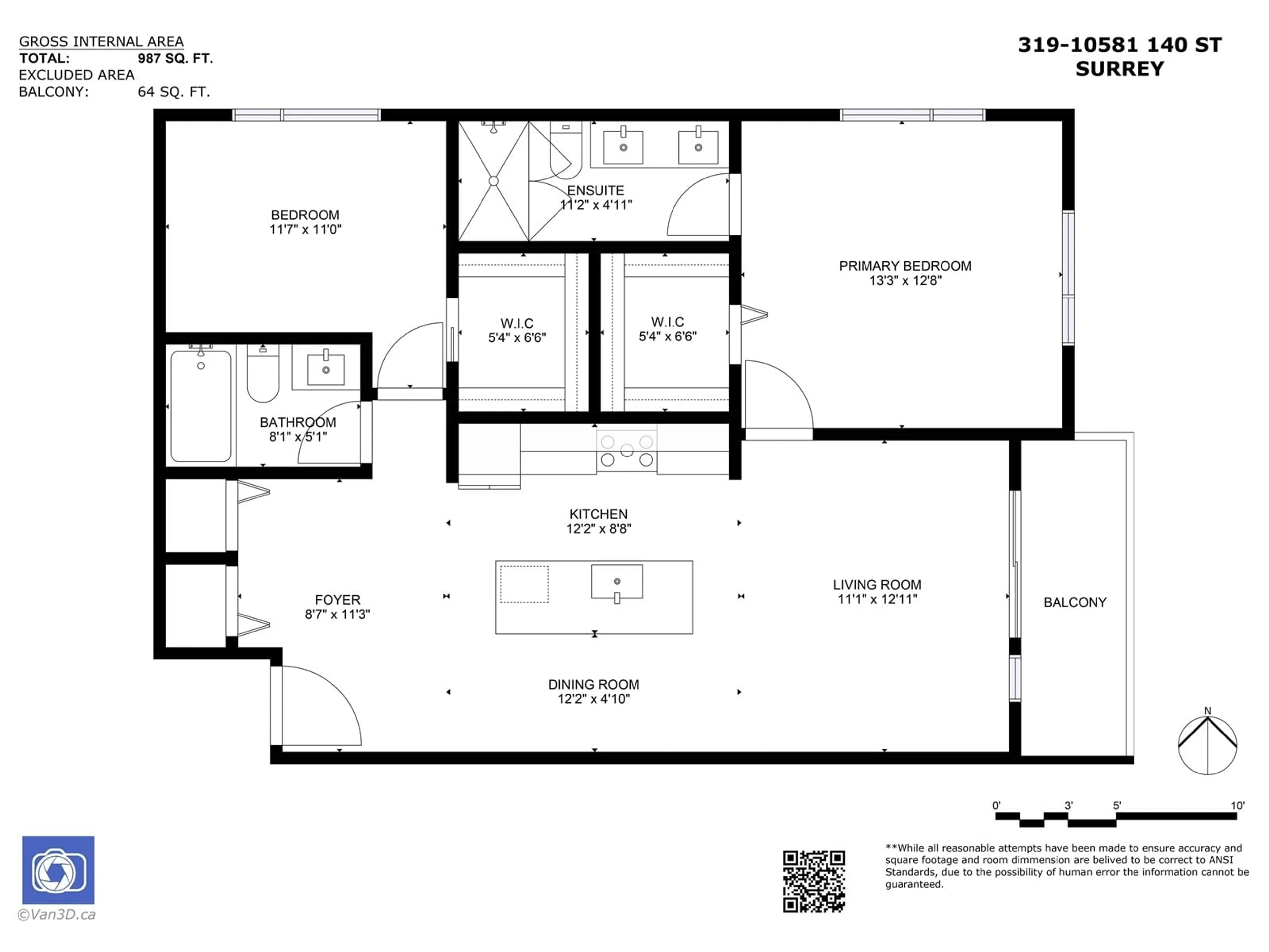 Floor plan for 319 - 10581 140, Surrey British Columbia V3T0M7