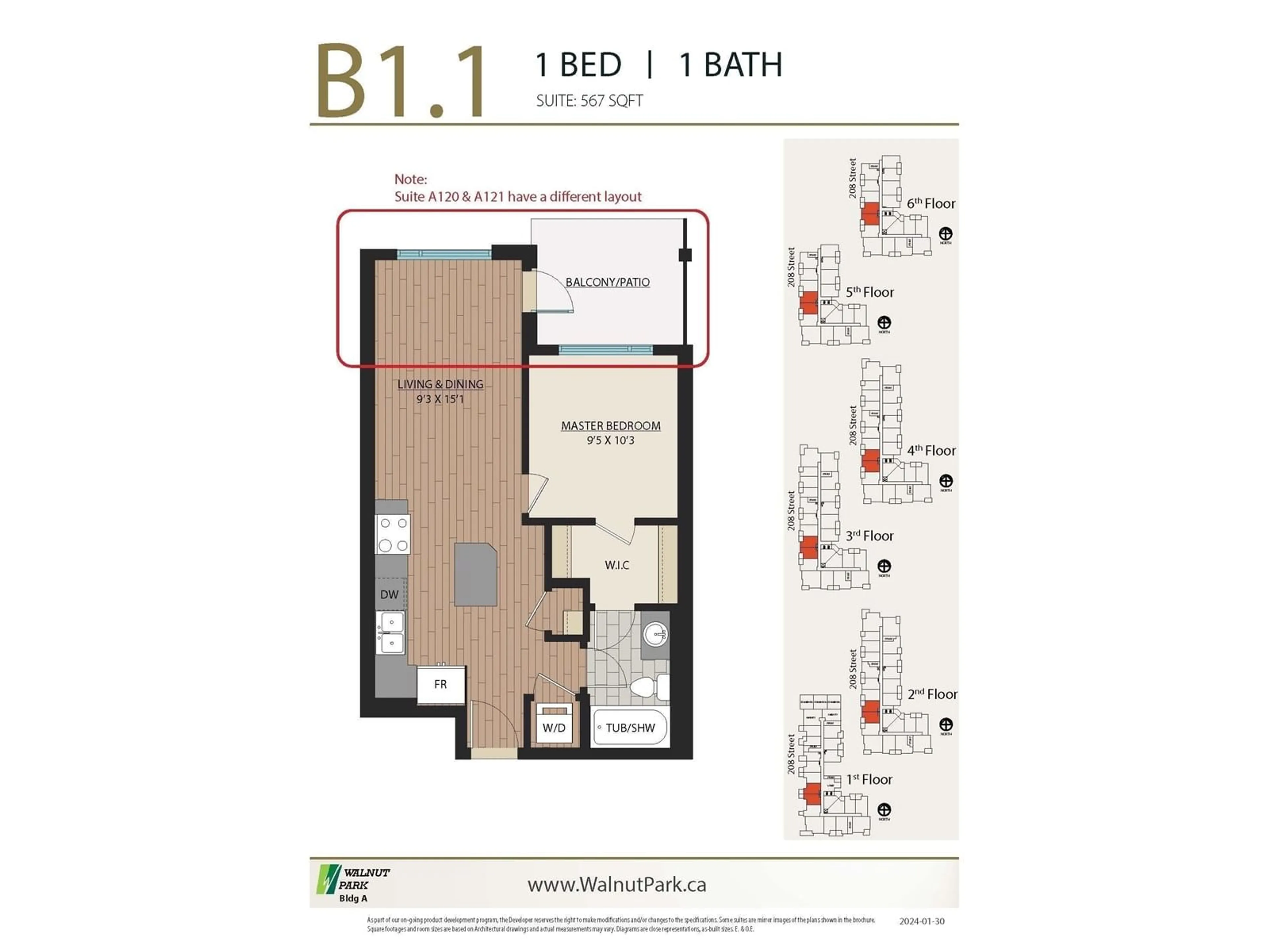 Floor plan for A120 - 8233 208B, Langley British Columbia V0V0V0
