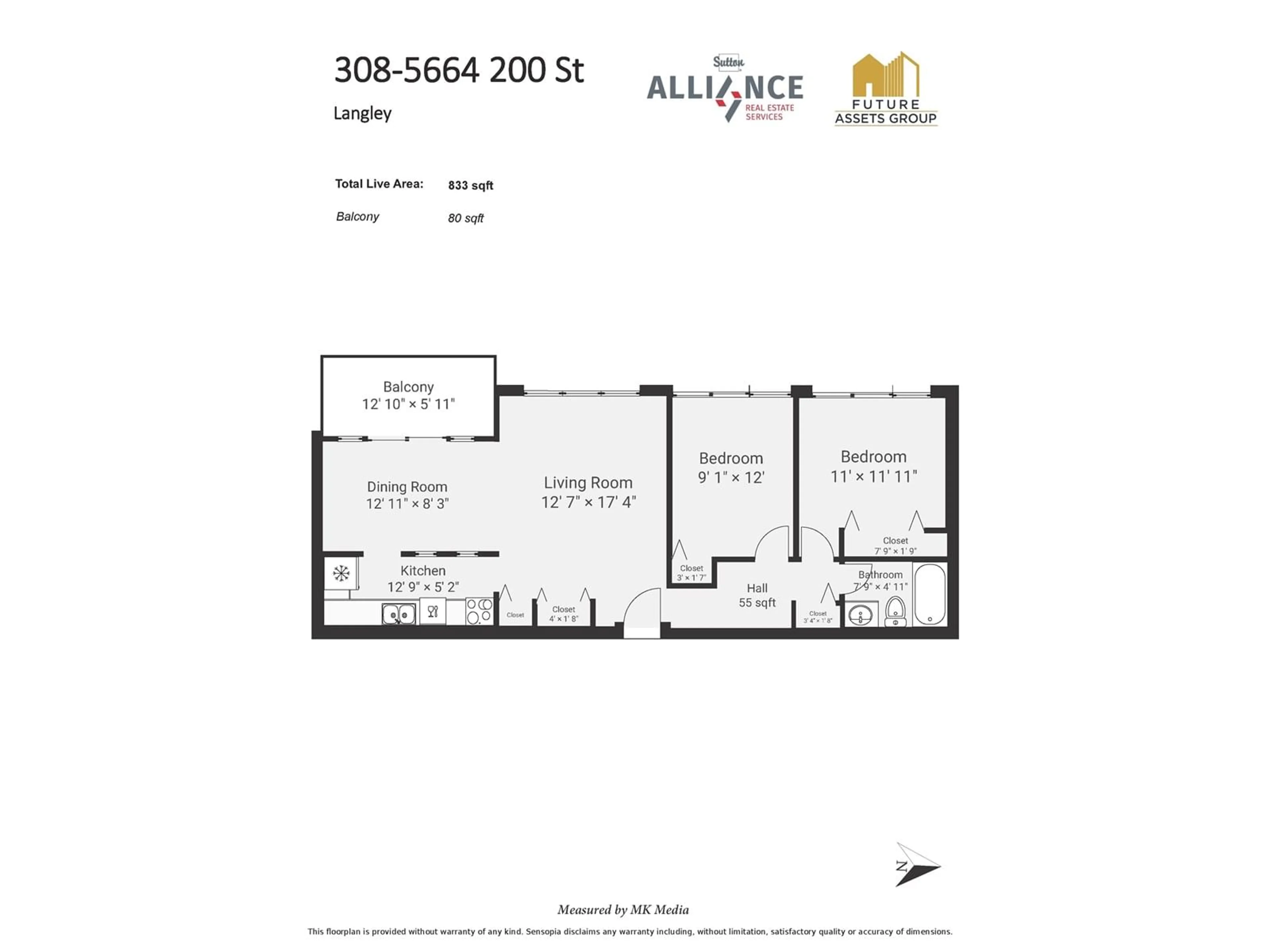 Floor plan for 308 - 5664 200, Langley British Columbia V3A1M8