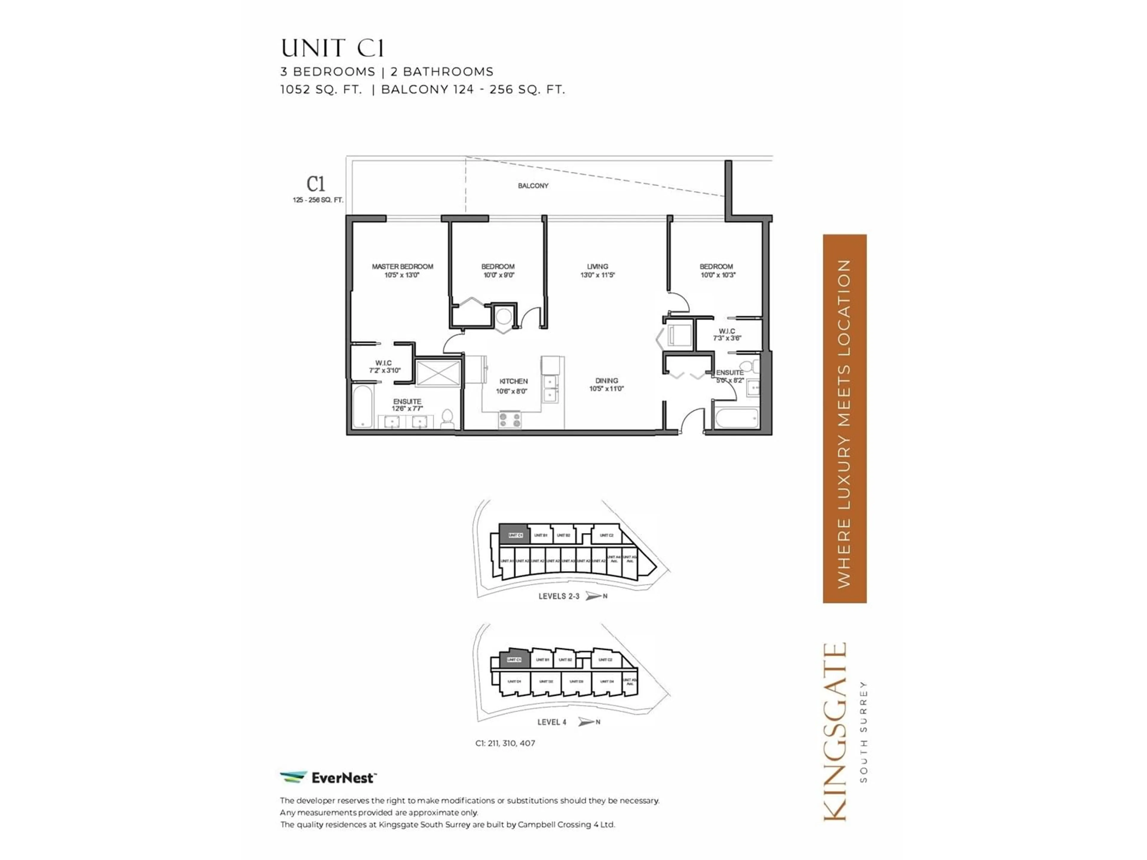 Floor plan for 407 - 2233 156, Surrey British Columbia V4A4V3