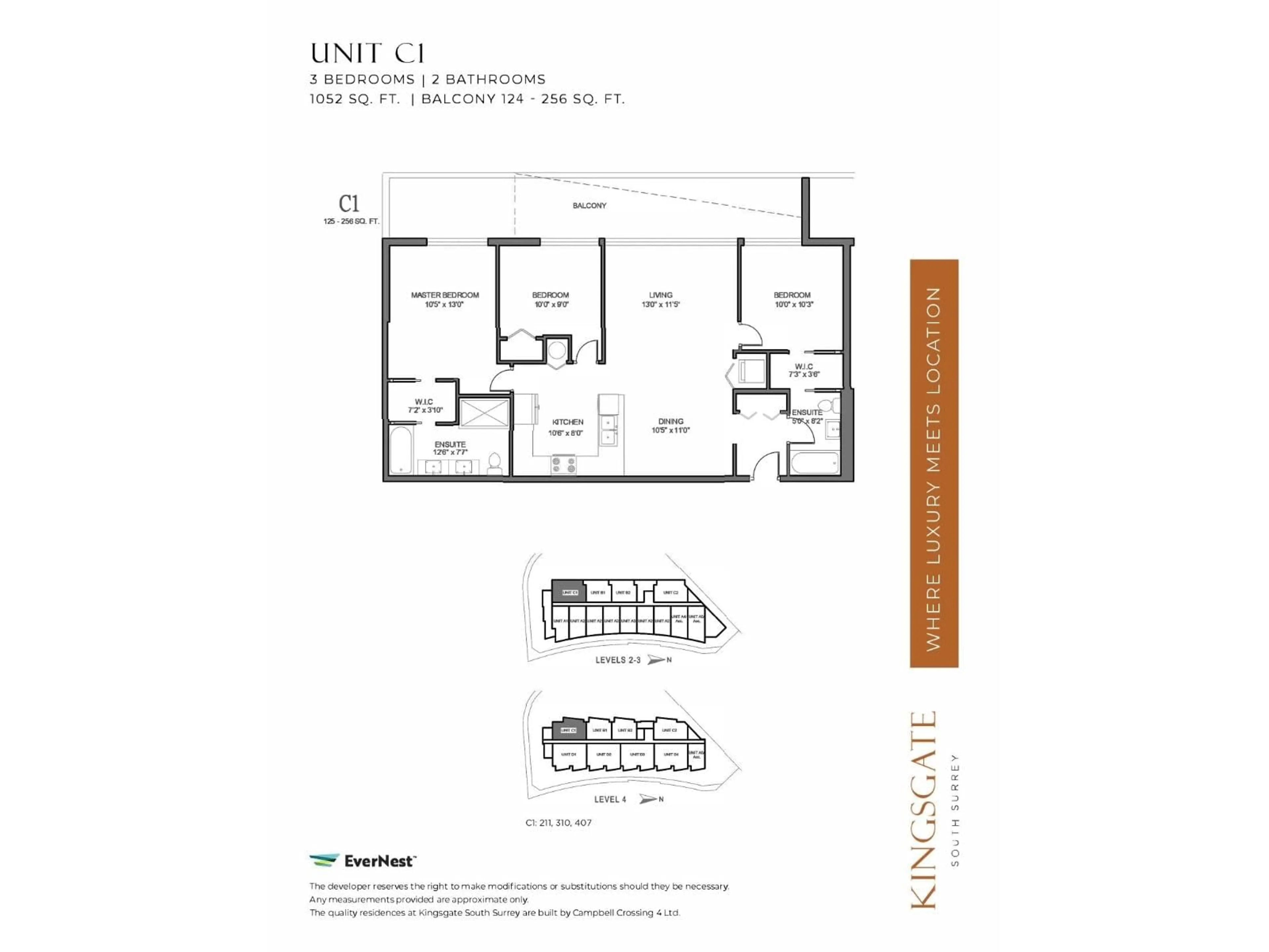 Floor plan for 407 - 2233 156, Surrey British Columbia V4A4V3