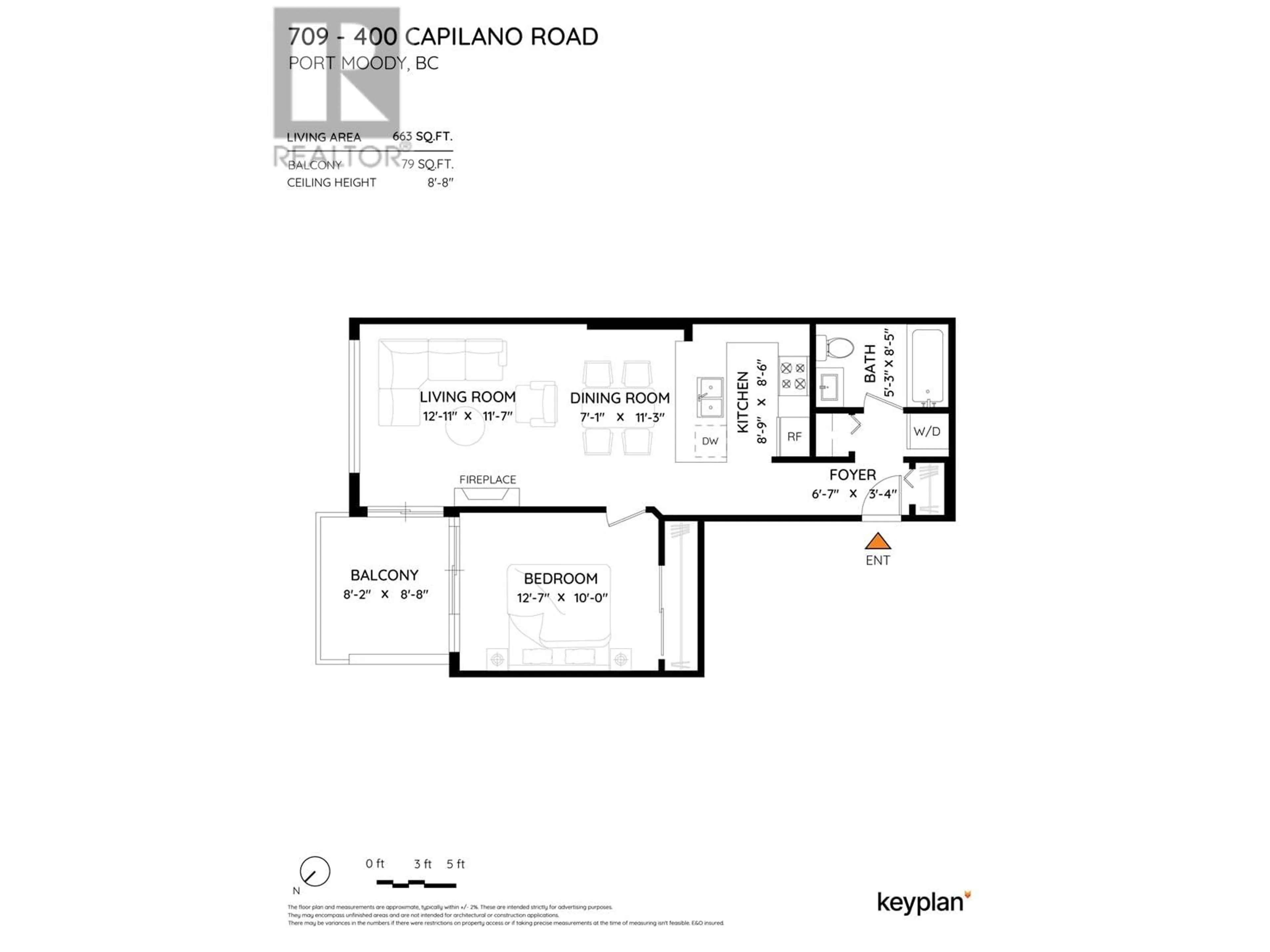 Floor plan for 709 - 400 CAPILANO ROAD, Port Moody British Columbia V3H0E1