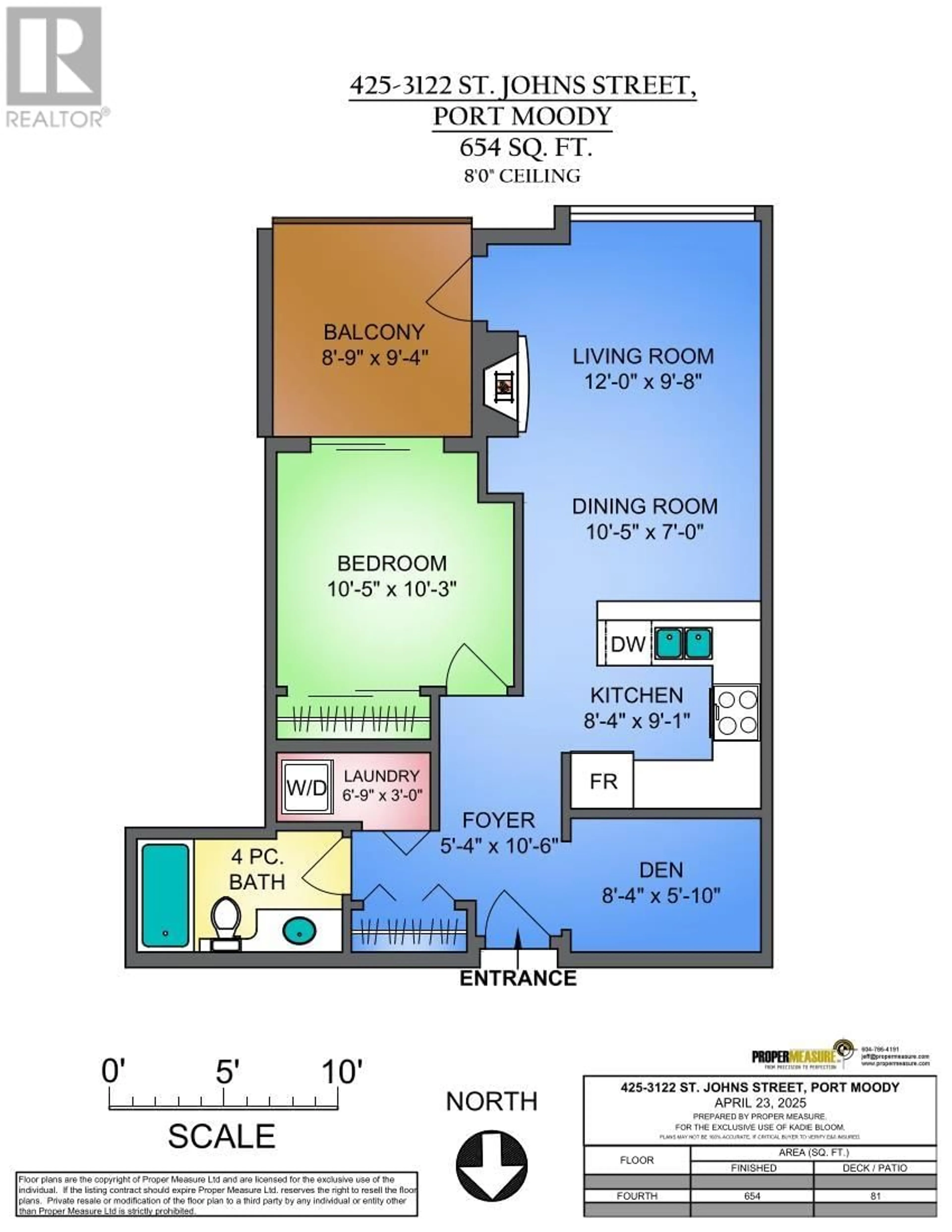 Floor plan for 425 - 3122 ST JOHNS STREET, Port Moody British Columbia V3H5C8