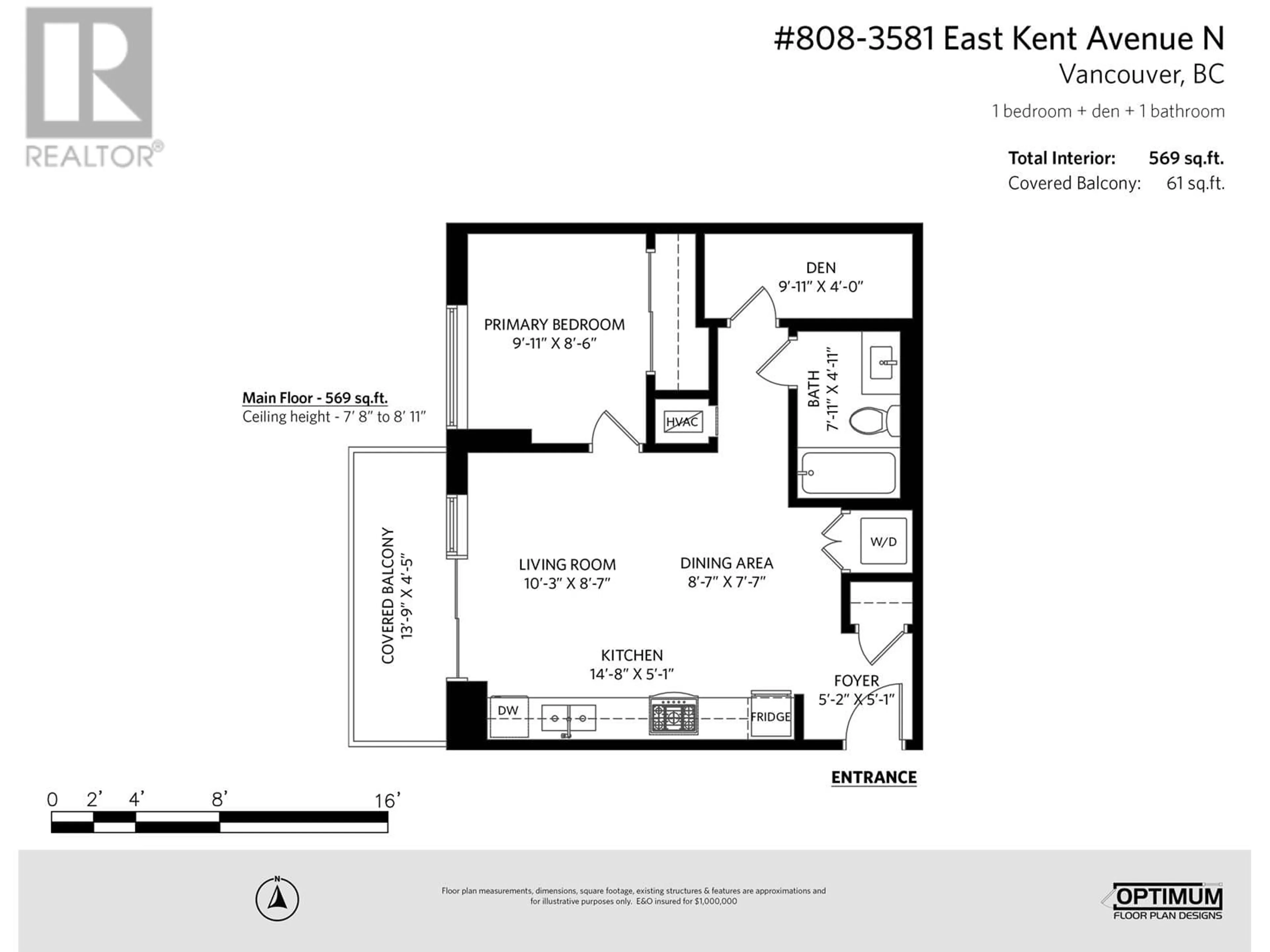 Floor plan for 808 - 3581 KENT AVENUE NORTH, Vancouver British Columbia V5S0H6