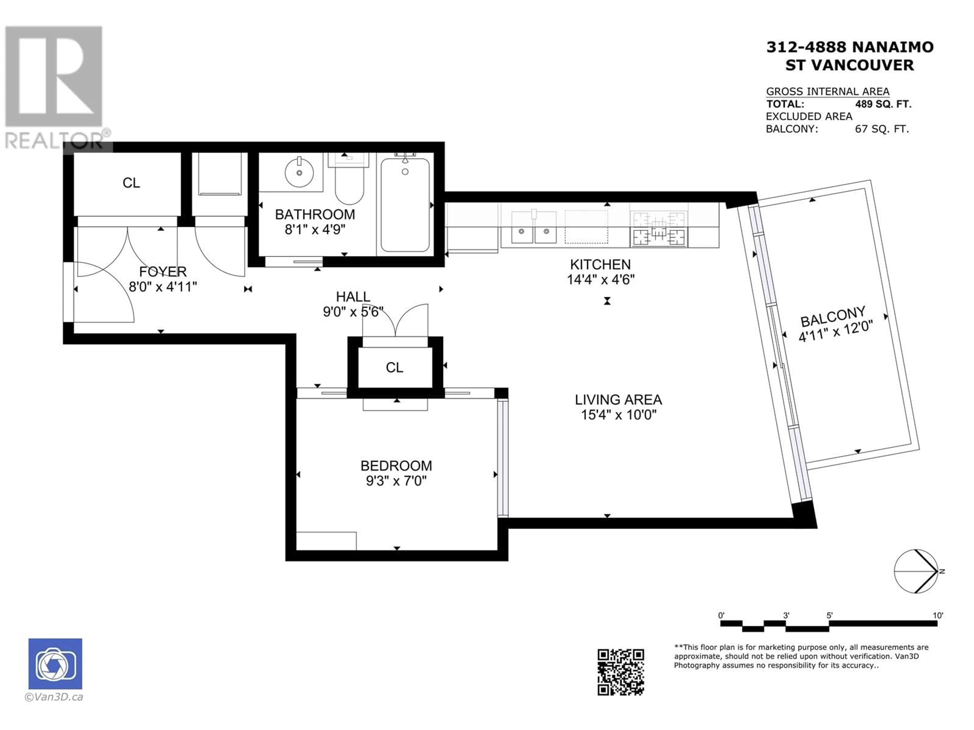 Floor plan for 312 - 4888 NANAIMO STREET, Vancouver British Columbia V5N0B5