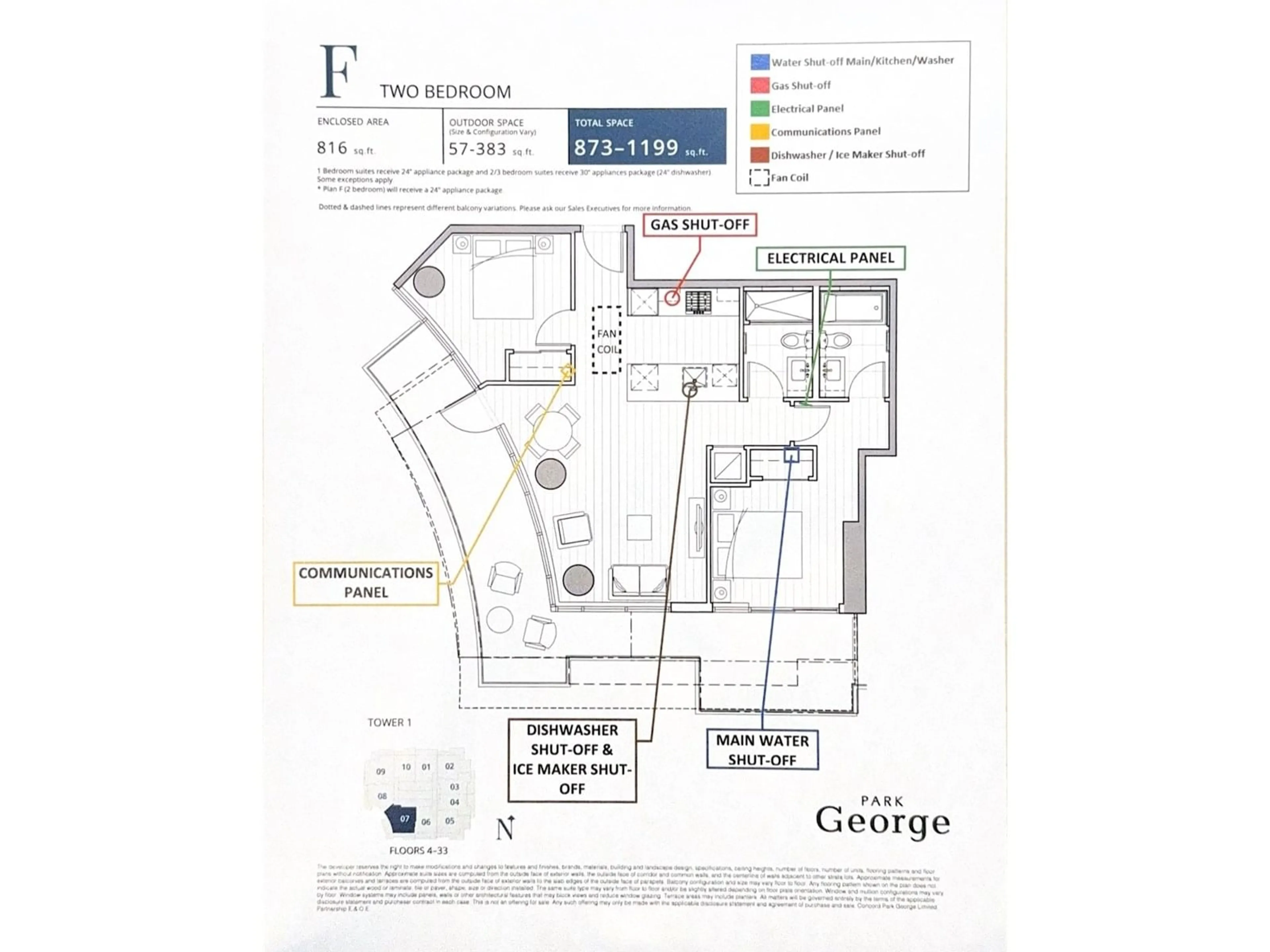 Floor plan for 807 - 13768 100, Surrey British Columbia V3T0V2