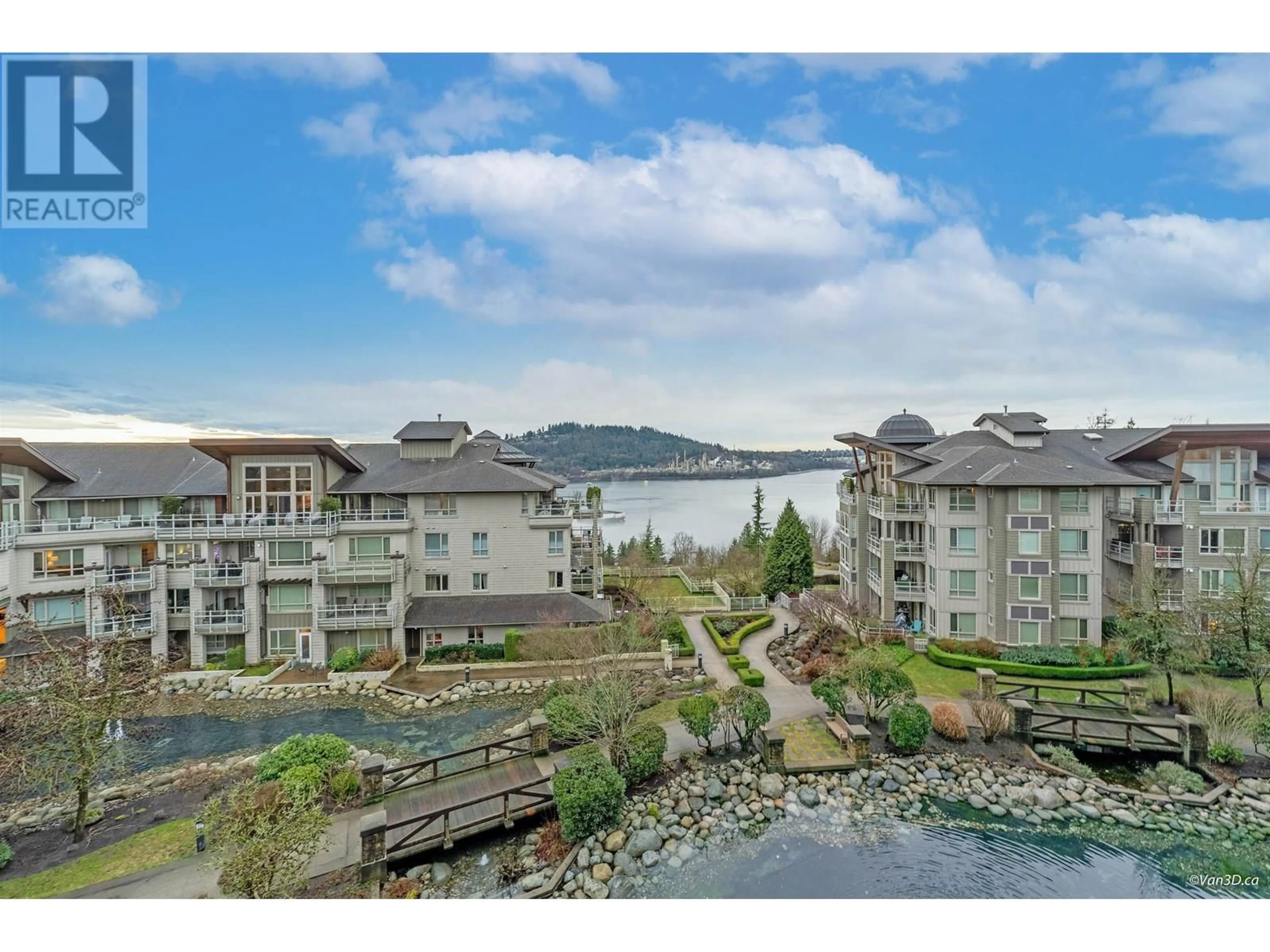 A pic from outside/outdoor area/front of a property/back of a property/a pic from drone, water/lake/river/ocean view for 507 - 580 RAVEN WOODS DRIVE, North Vancouver British Columbia V7G2T2