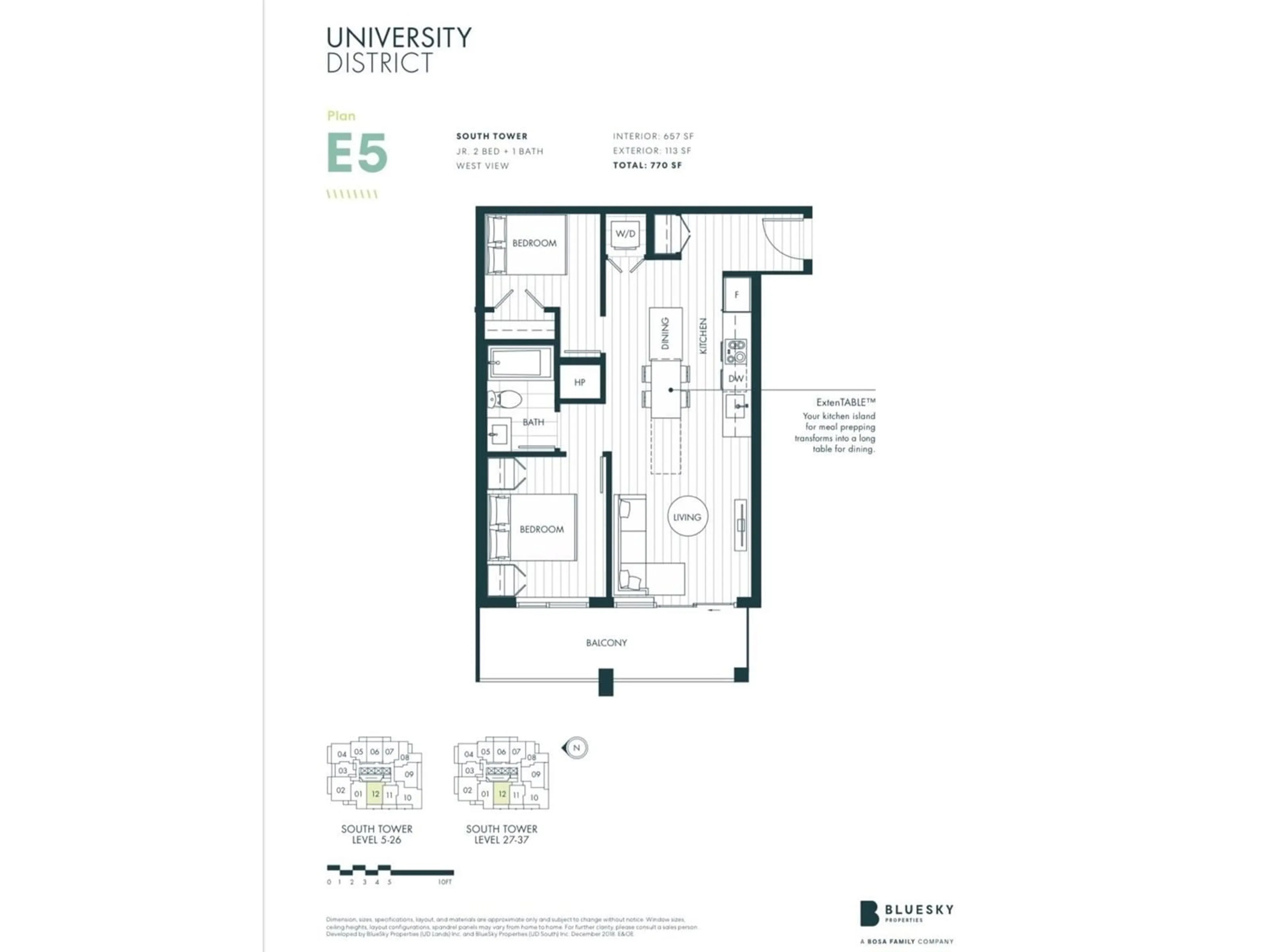 Floor plan for 2812 - 10448 UNIVERSITY, Surrey British Columbia V3T0S7