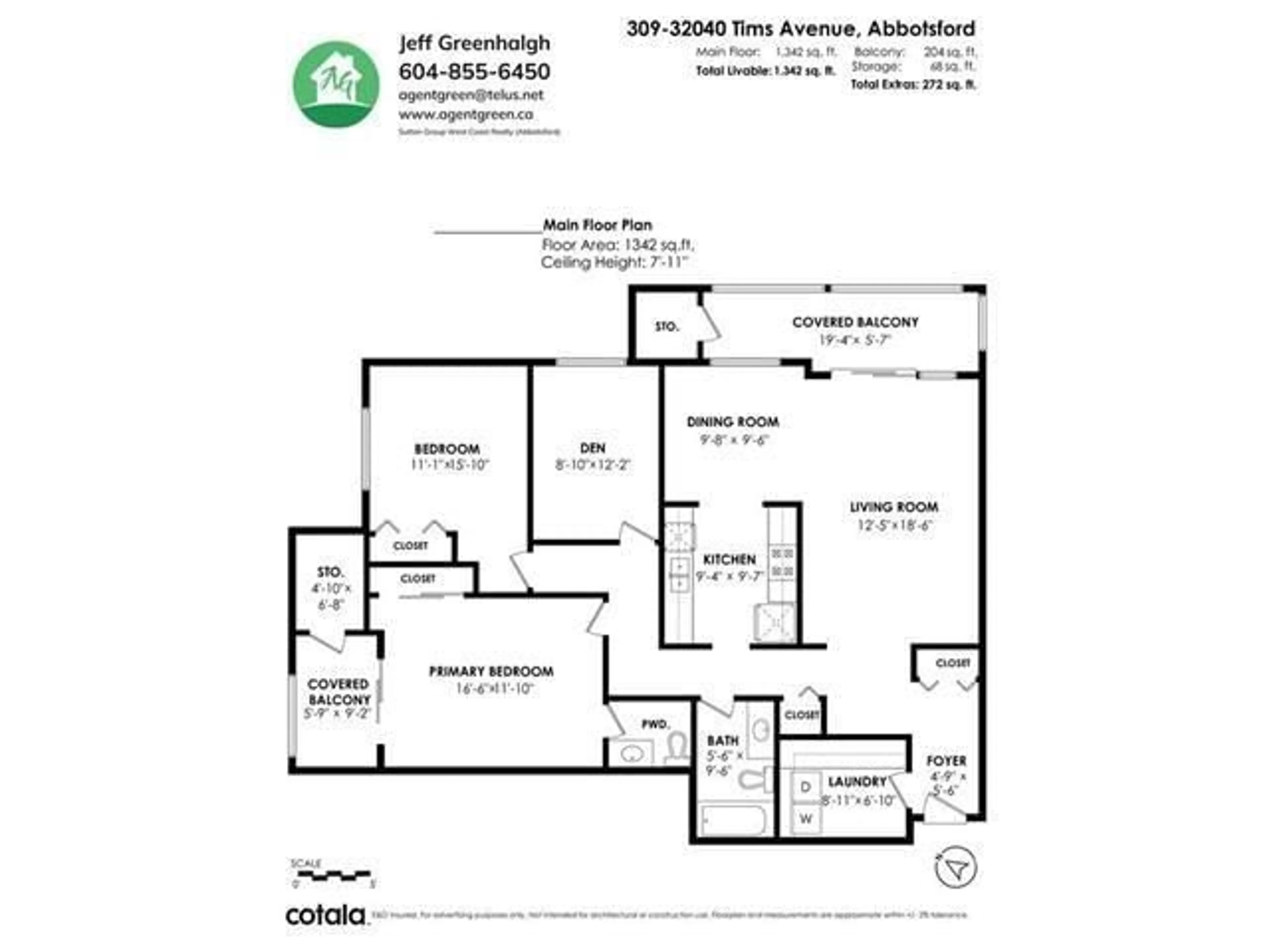 Floor plan for 309 - 32040 TIMS, Abbotsford British Columbia V2T2H2