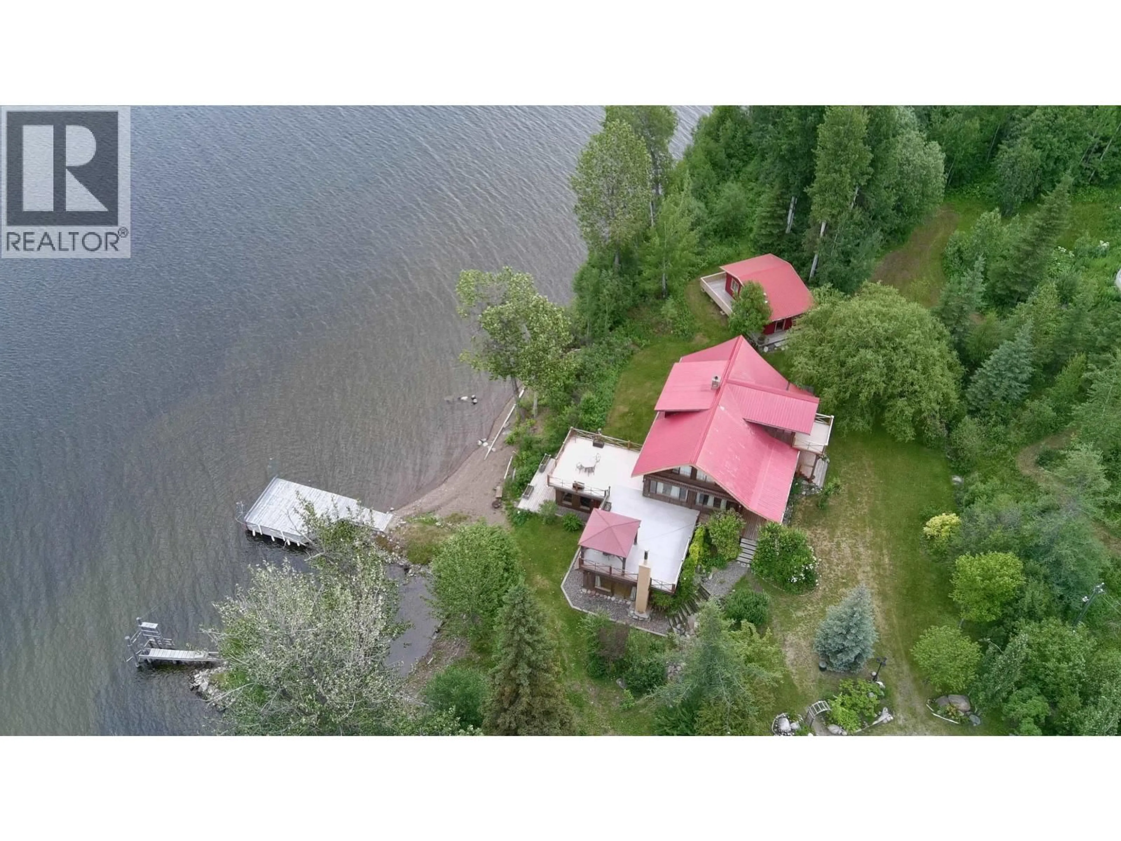 A pic from outside/outdoor area/front of a property/back of a property/a pic from drone, water/lake/river/ocean view for 23854 MUND ROAD, Burns Lake British Columbia V0J1E4