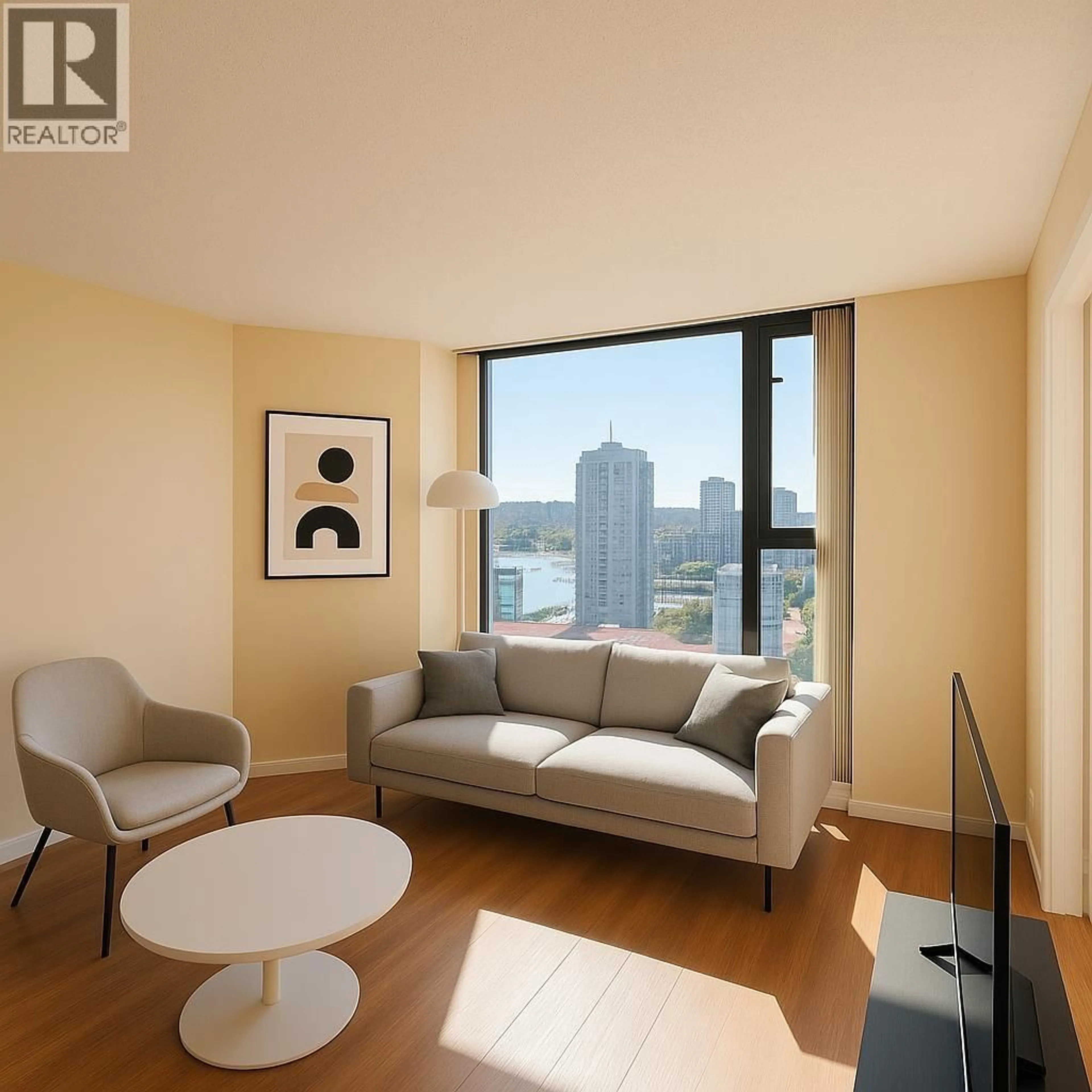 Living room with furniture, wood/laminate floor for 2403 - 1155 HOMER STREET, Vancouver British Columbia V6B5T5