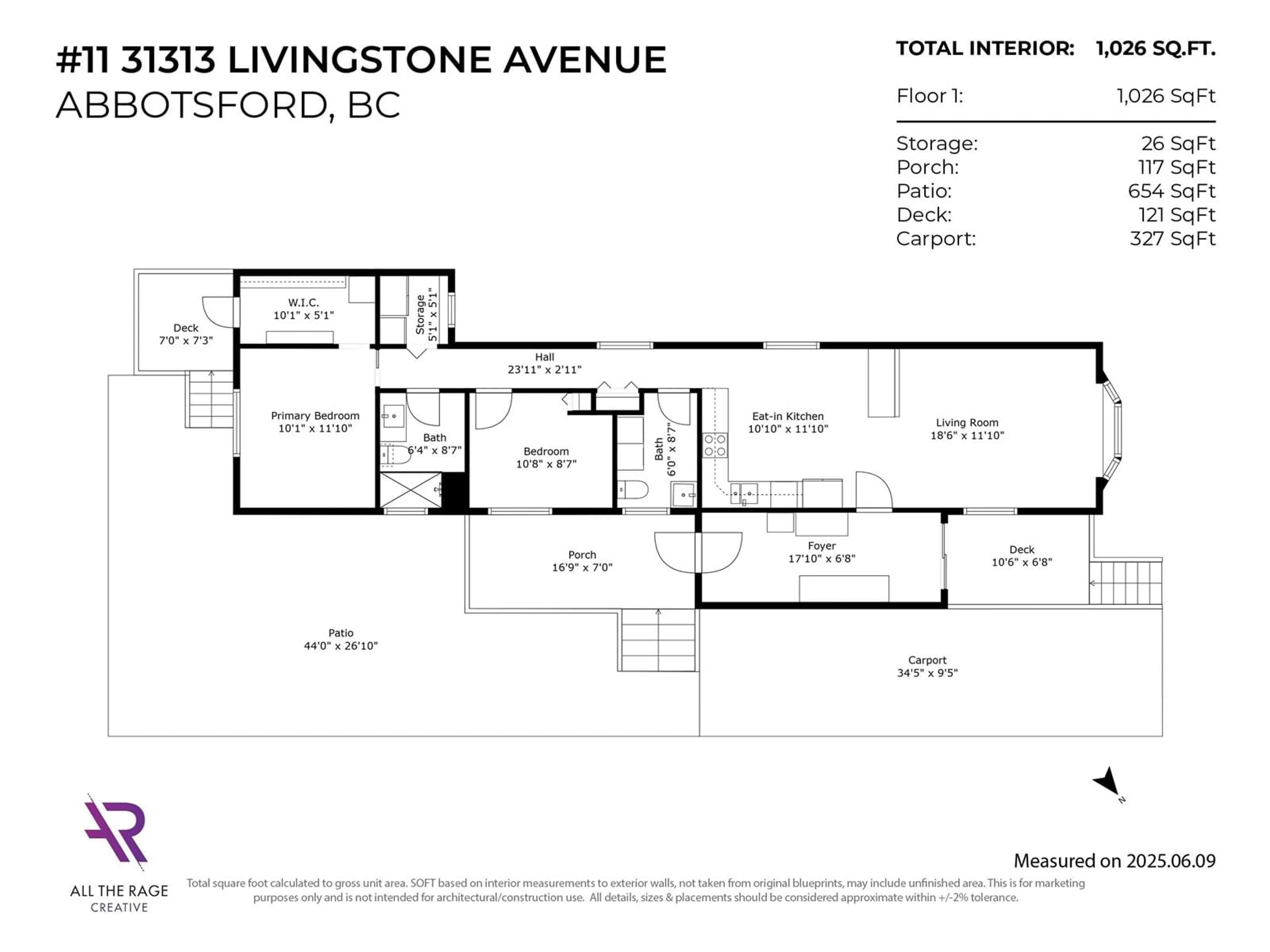Floor plan for 11 - 31313 LIVINGSTONE, Abbotsford British Columbia V2T4T1
