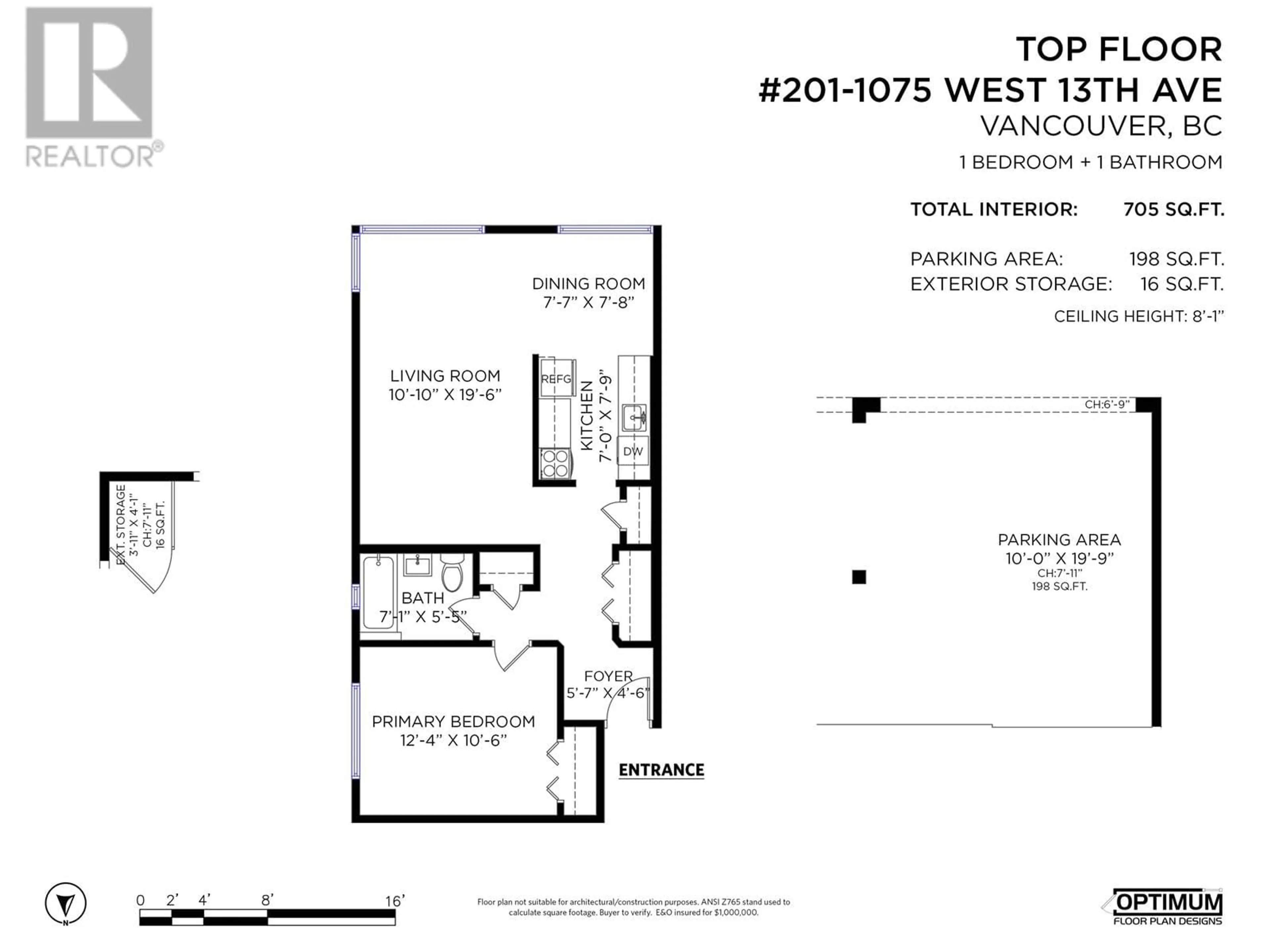 Floor plan for 201 - 1075 13 AVENUE, Vancouver British Columbia V6H1N1