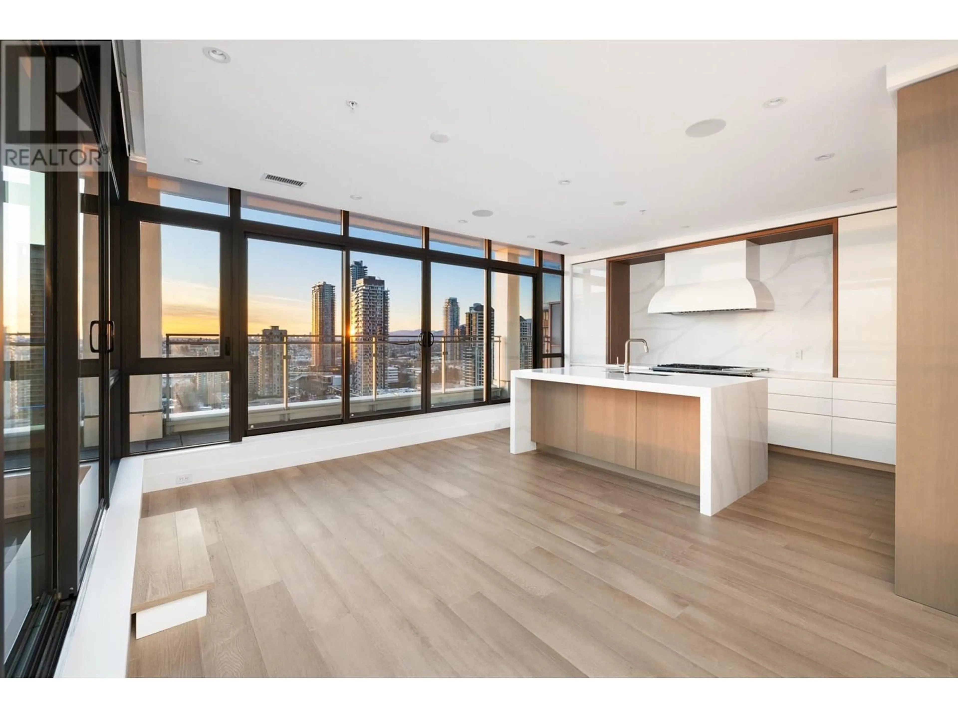 Open concept kitchen, wood/laminate floor for 2202 - 4488 JUNEAU STREET, Burnaby British Columbia V5C0M4