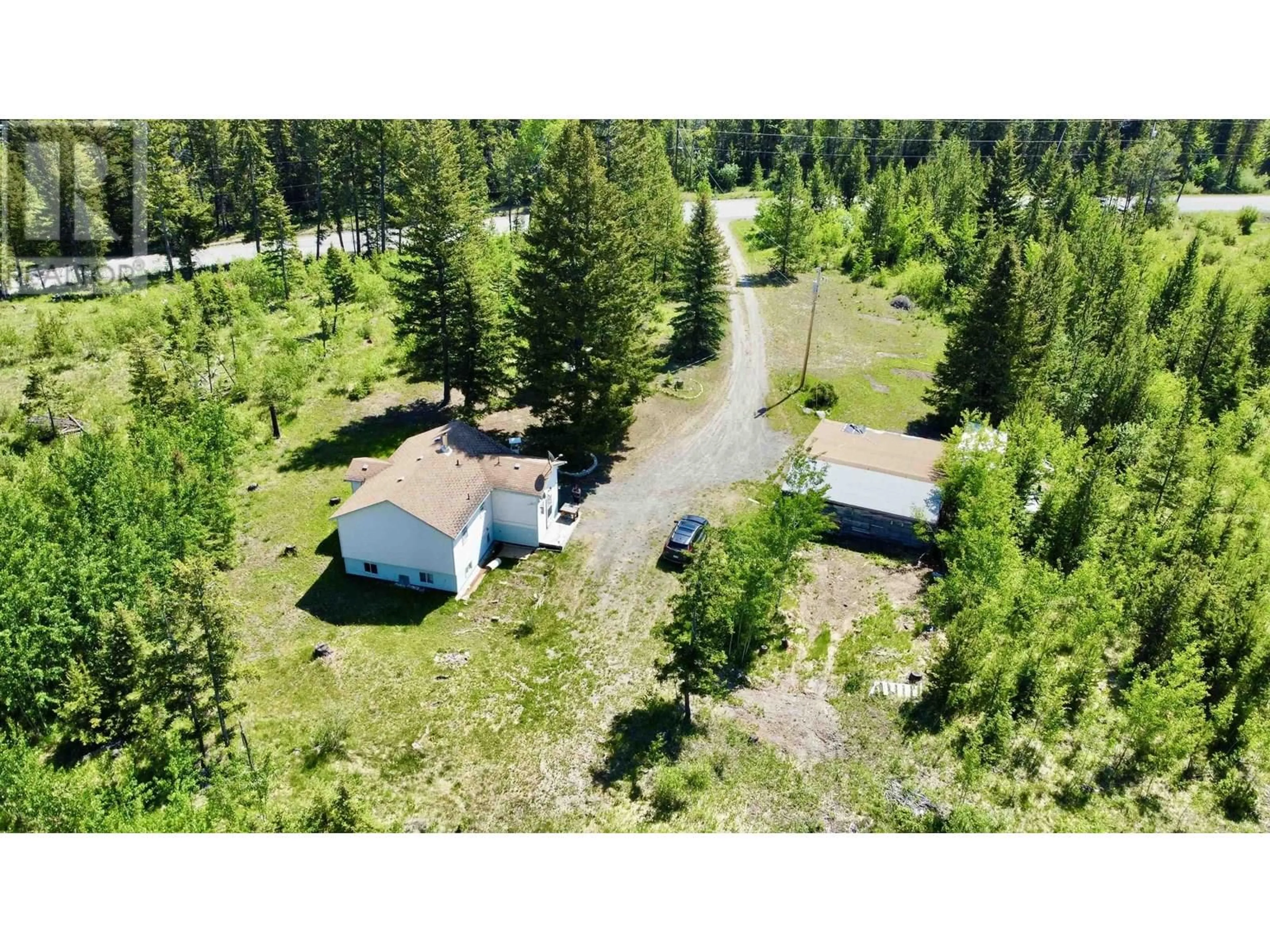 A pic from outside/outdoor area/front of a property/back of a property/a pic from drone, forest/trees view for 6700 MCMILLAN ROAD, Lone Butte British Columbia V0K1X3