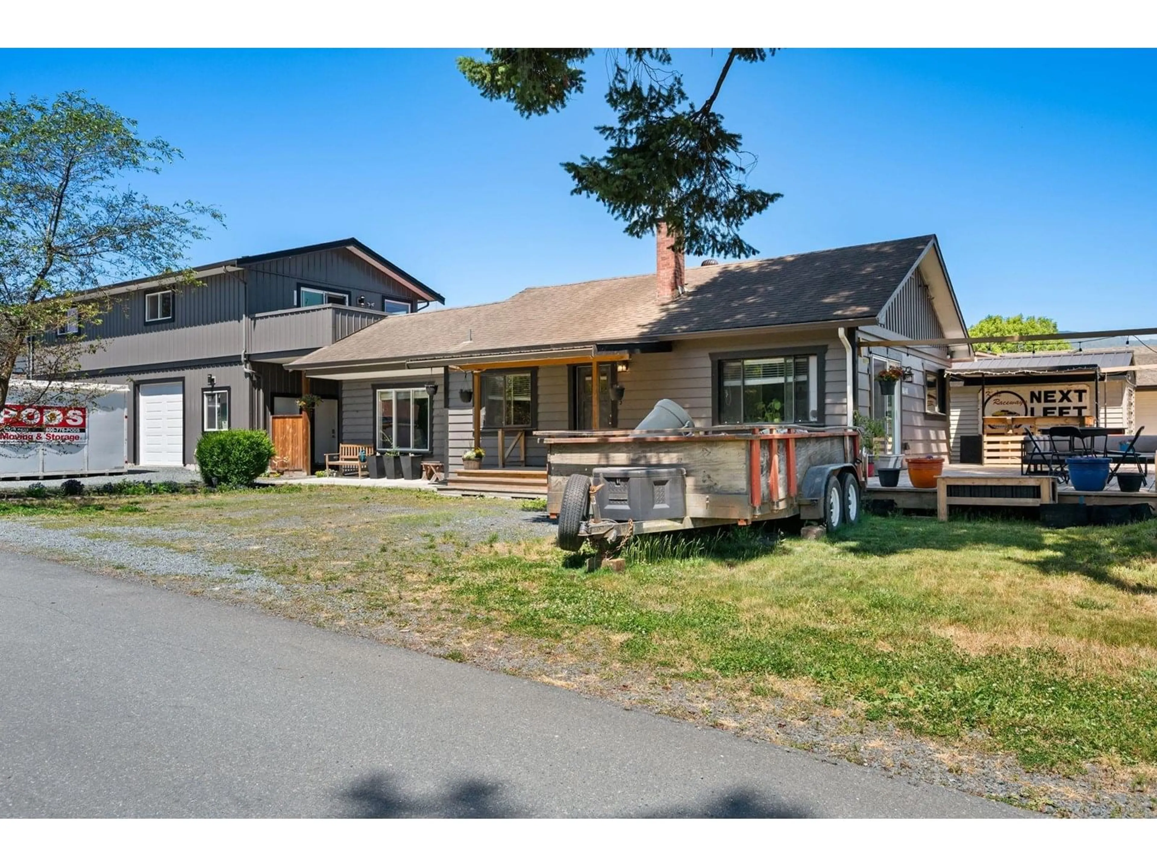 A pic from outside/outdoor area/front of a property/back of a property/a pic from drone, street for 10141 GILLANDERS ROAD, Chilliwack British Columbia V2P6H4