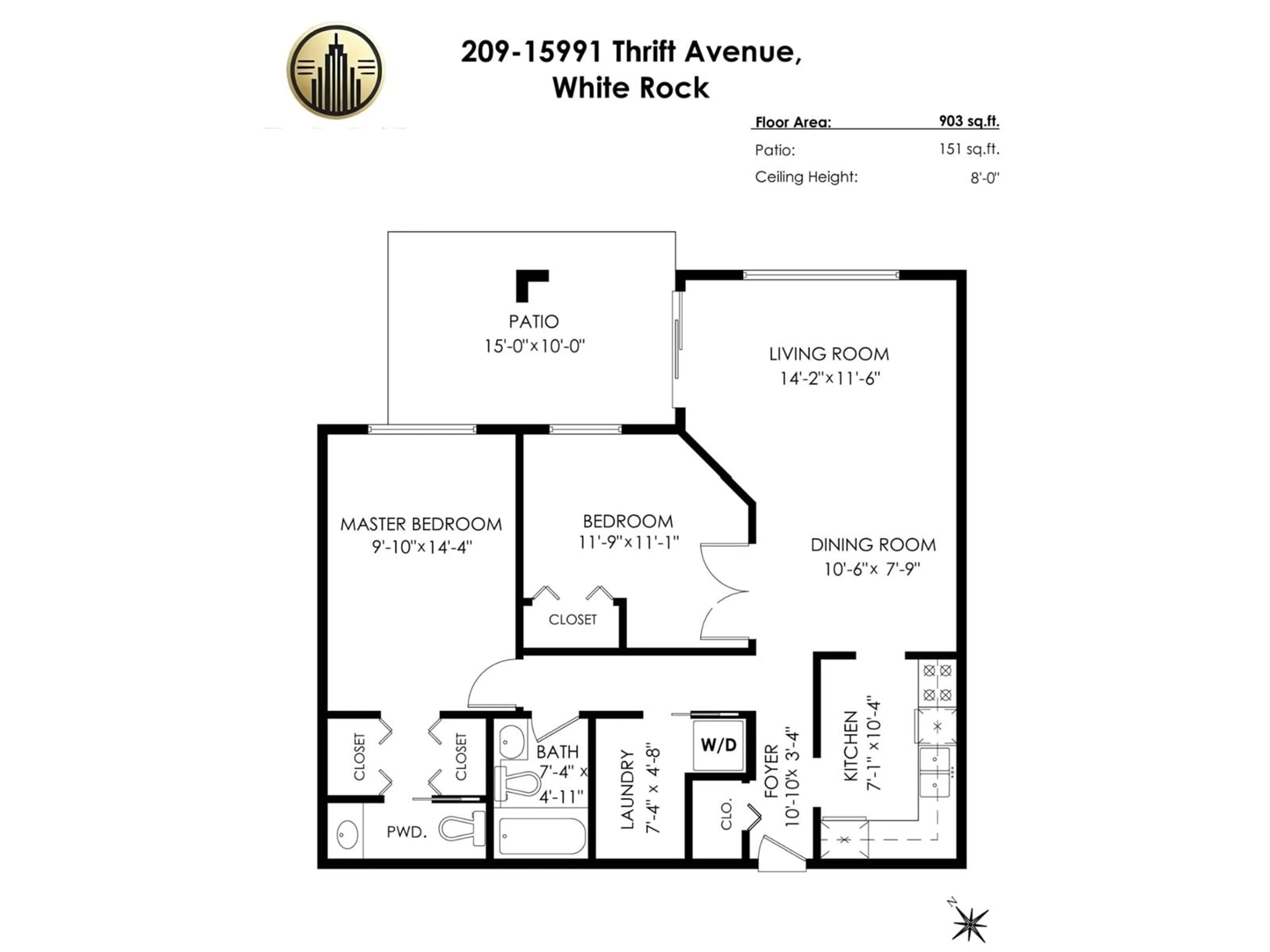 Floor plan for 209 - 15991 THRIFT, White Rock British Columbia V4B2M9