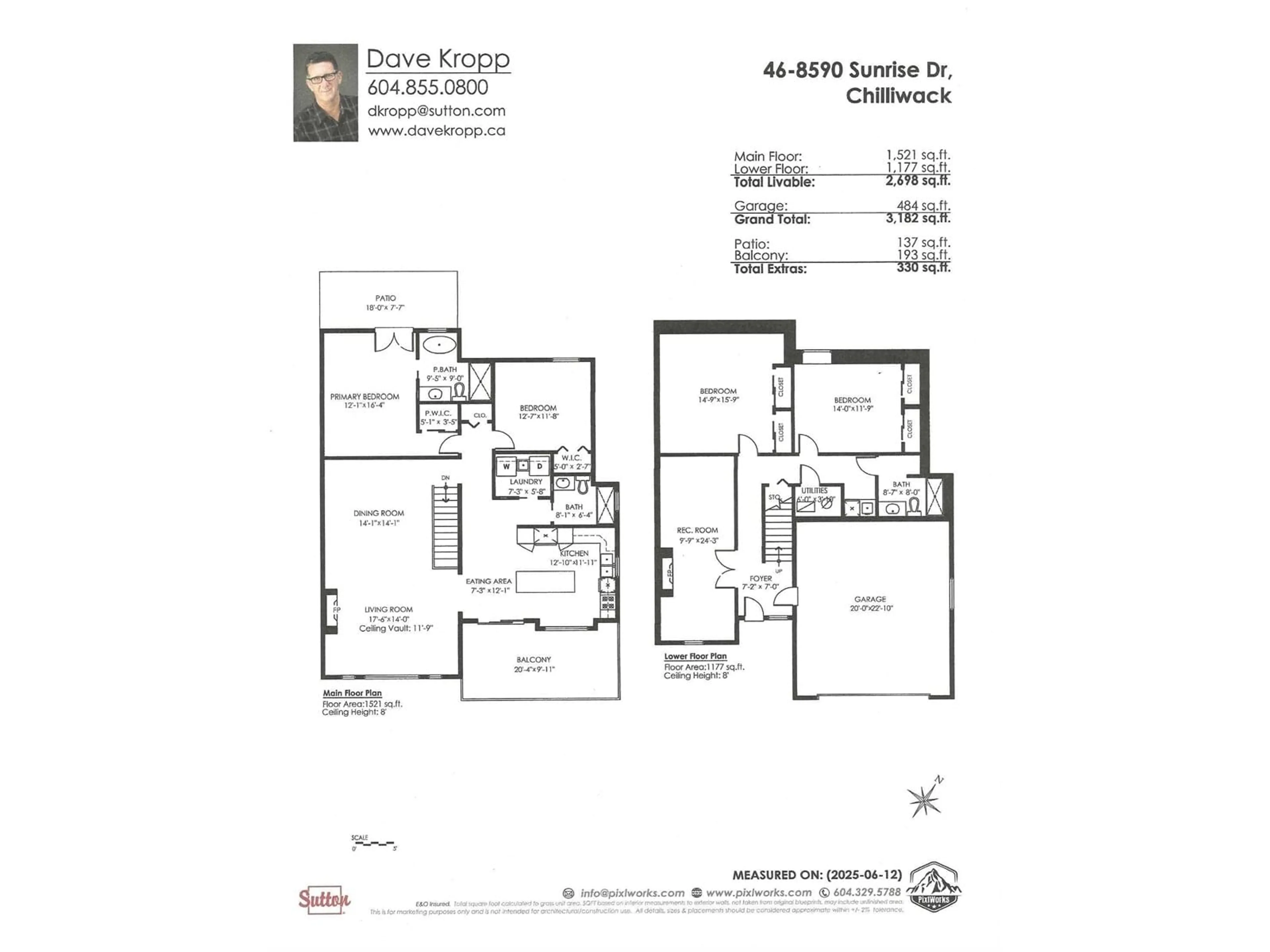 Floor plan for 46 - 8590 SUNRISE DRIVE, Chilliwack British Columbia V2R3Z4